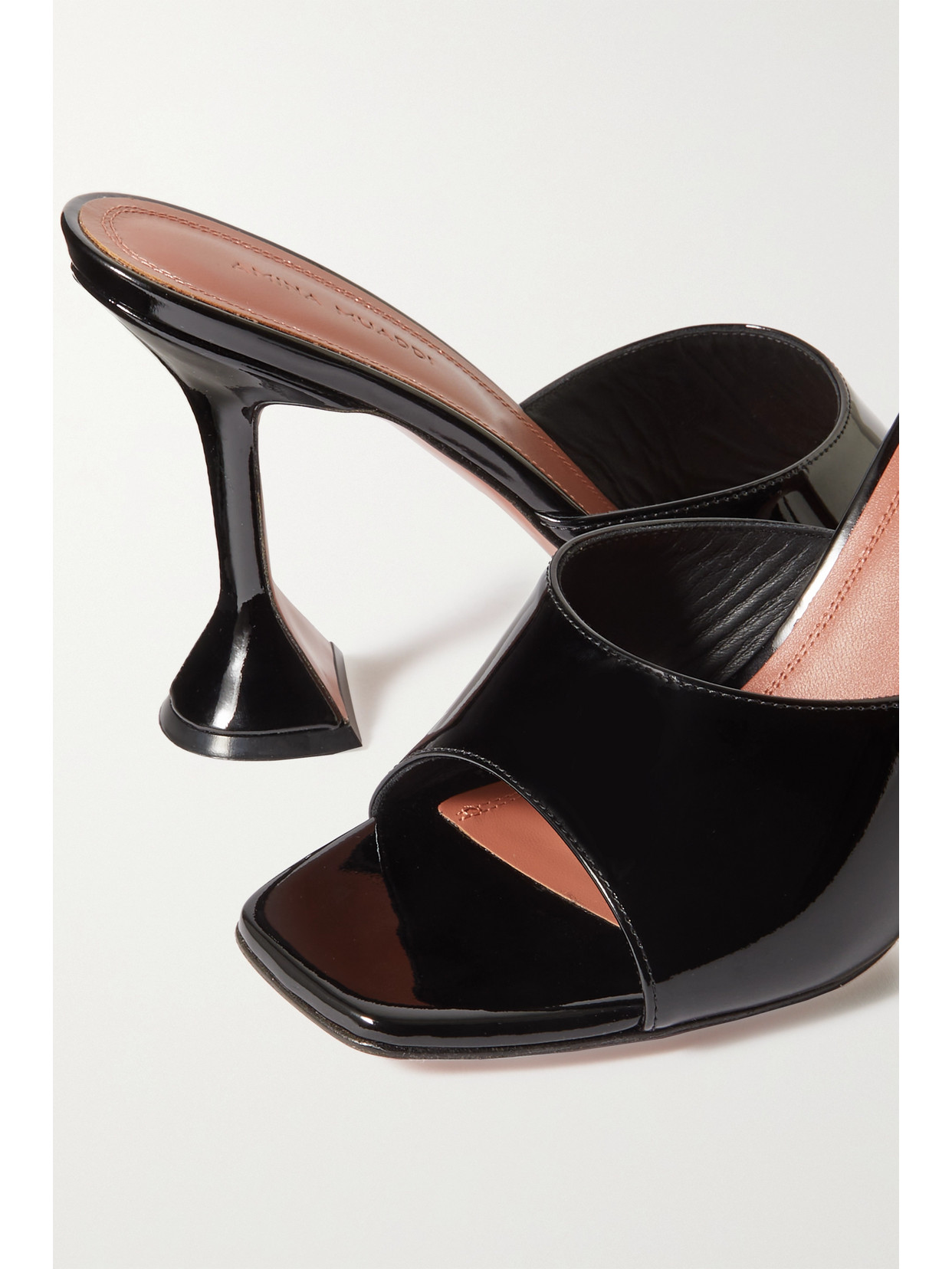 Amina Muaddi Lupita Patent-leather Mules In Black
