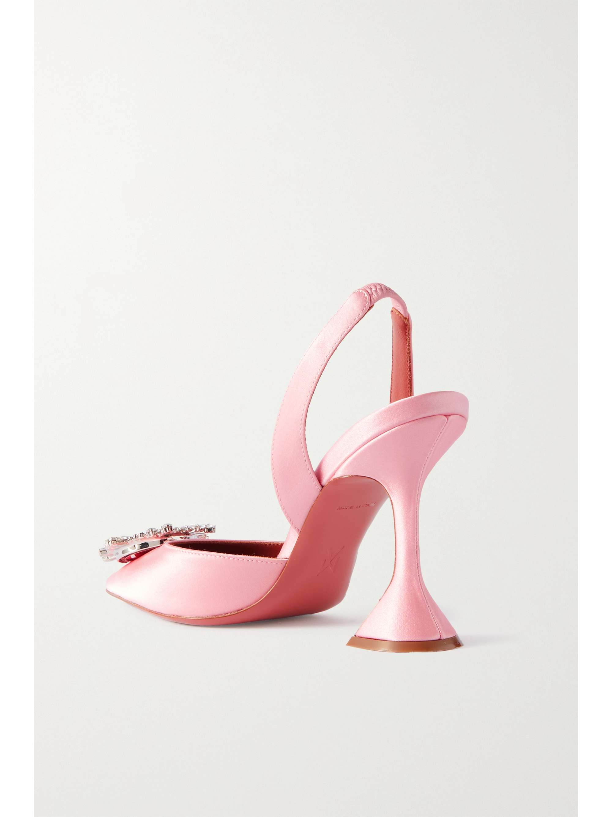 AMINA MUADDI Begum Slingback-Pumps aus Leder mit Swarovski-Kristallen