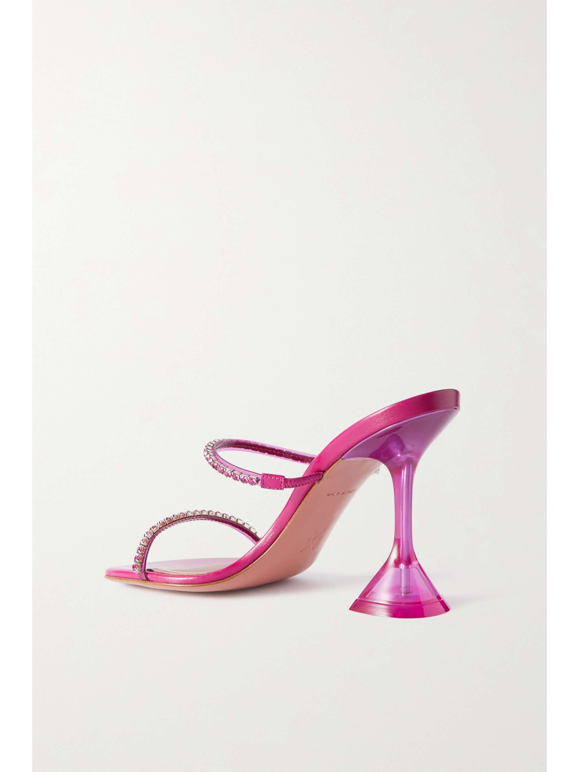 AMINA MUADDI Gilda crystal-embellished patent-leather mules