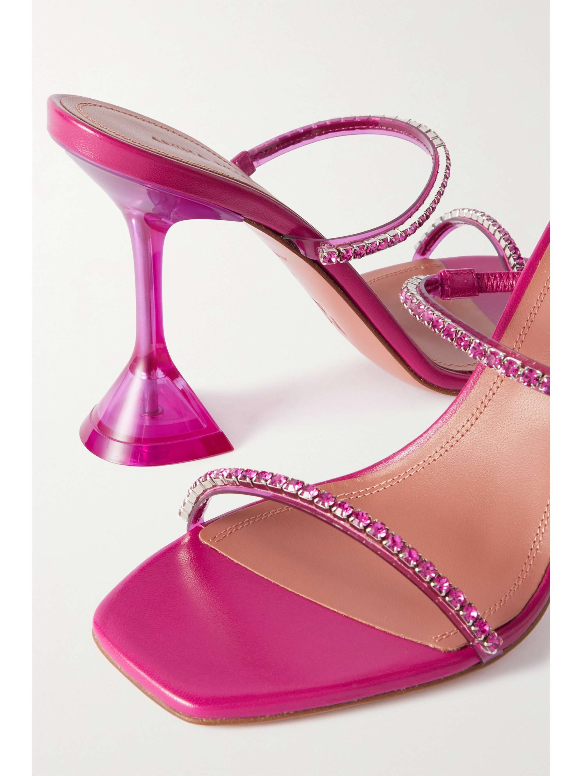 AMINA MUADDI Gilda crystal-embellished patent-leather mules