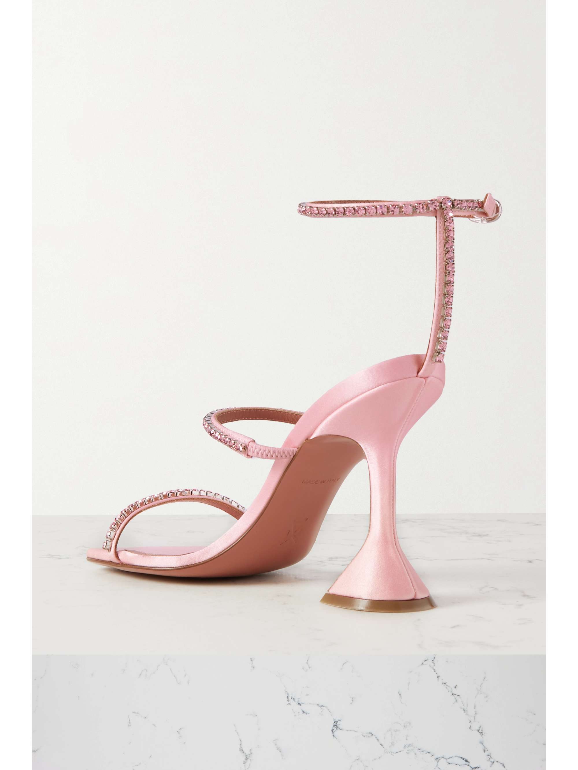 AMINA MUADDI Gilda Swarovski crystal-embellished satin sandals