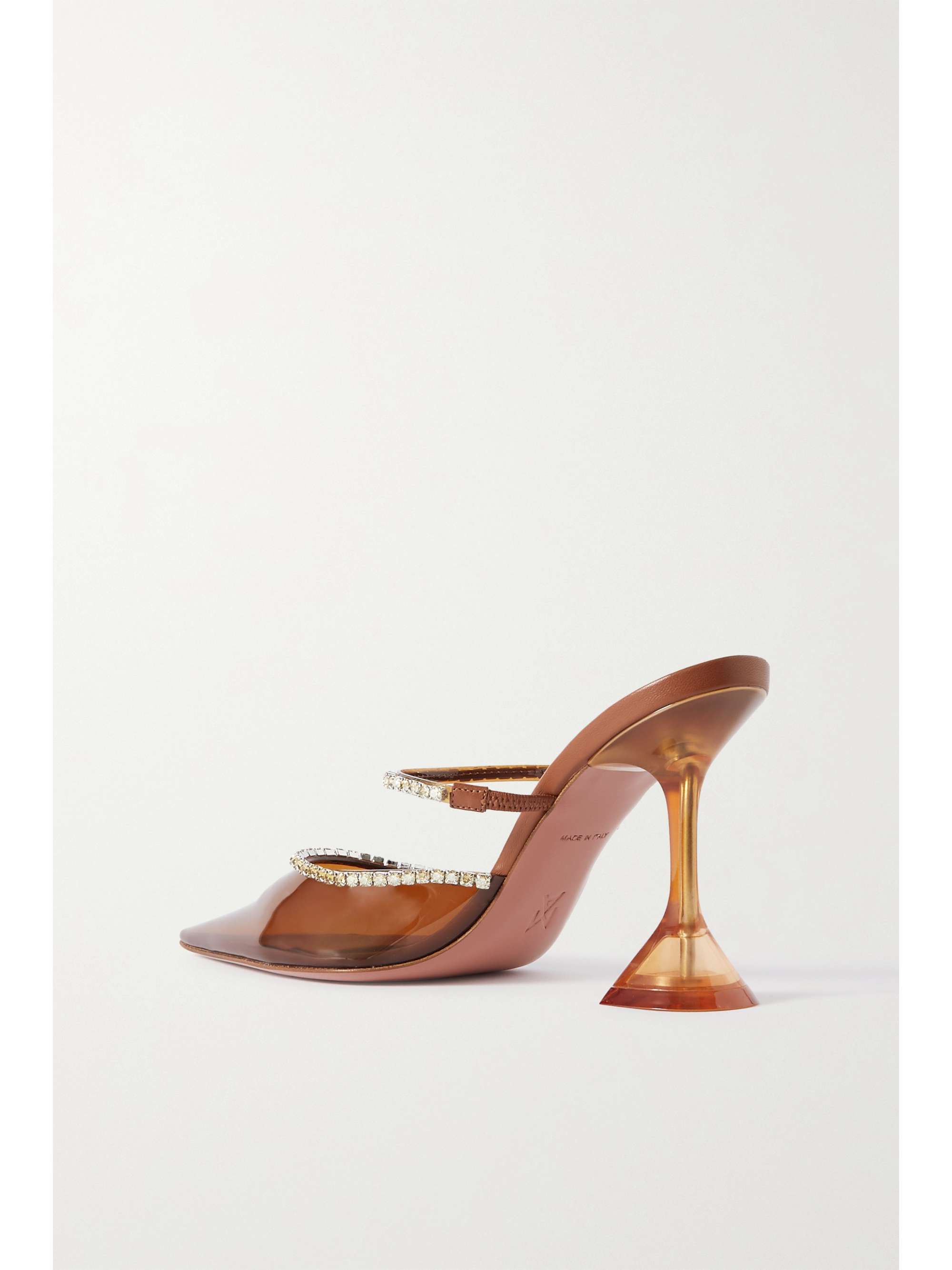 AMINA MUADDI Gilda crystal-embellished leather and PVC pumps