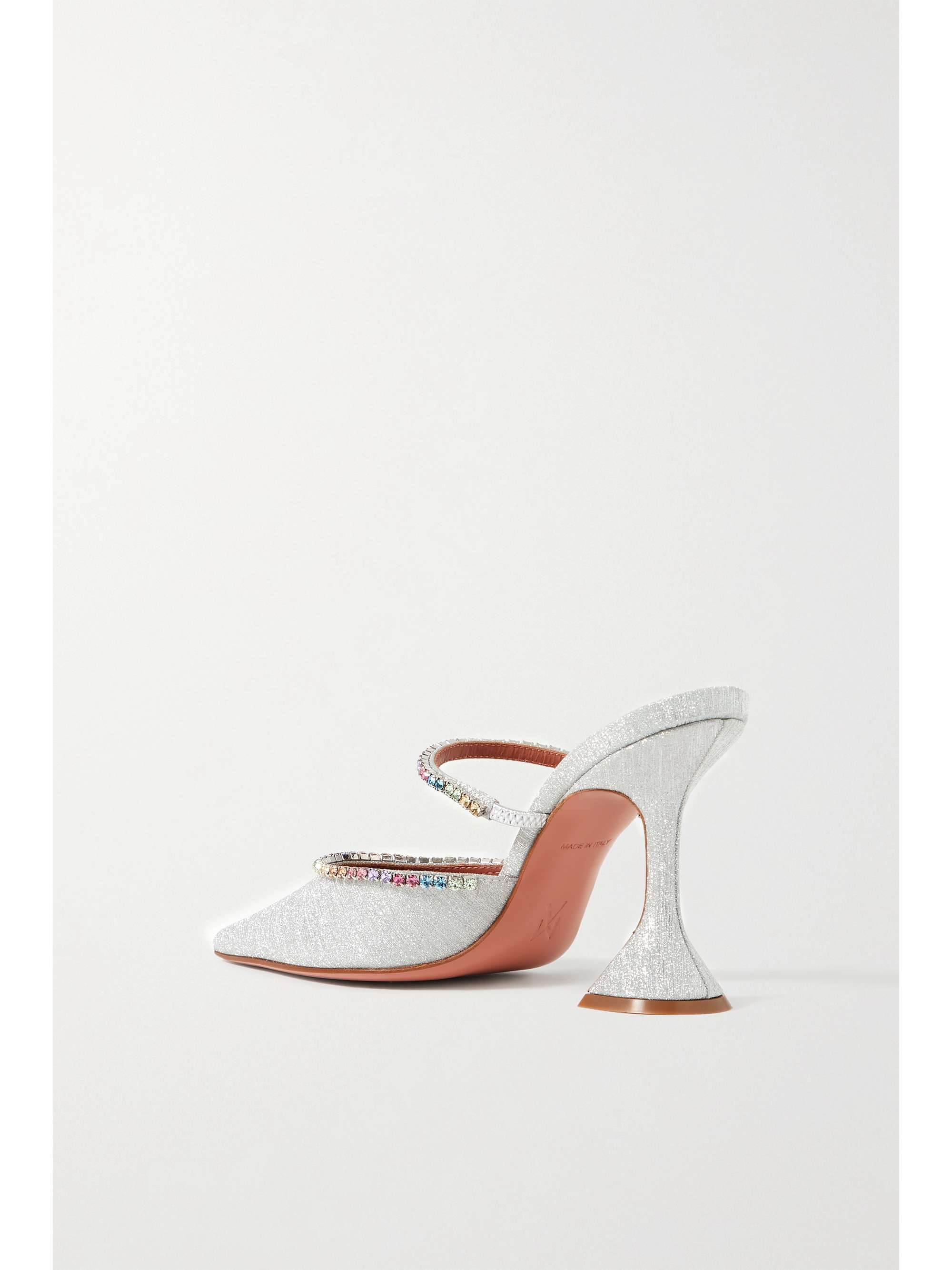 AMINA MUADDI Gilda crystal-embellished leather and PVC pumps