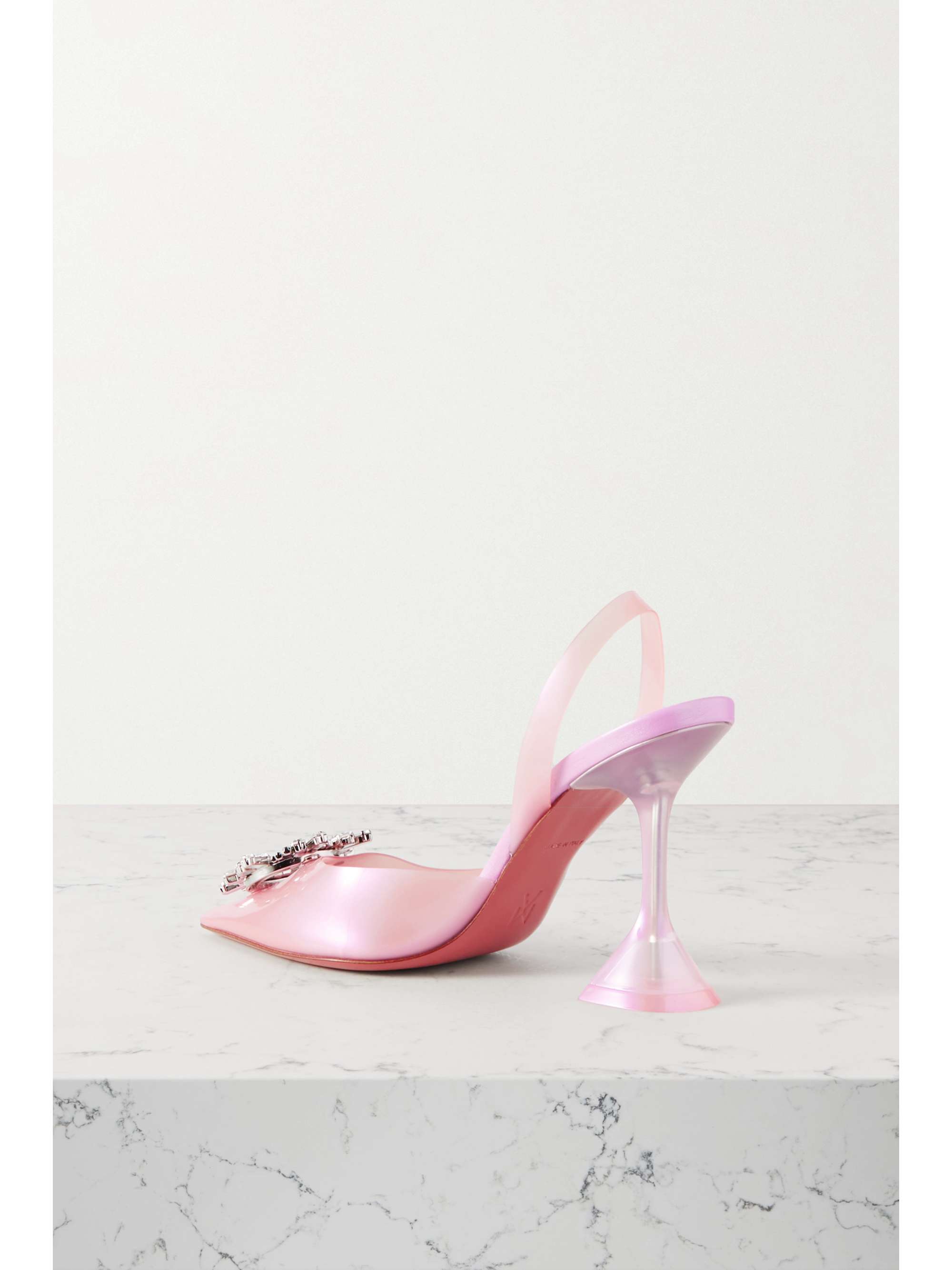 AMINA MUADDI Begum crystal-embellished PVC slingback pumps