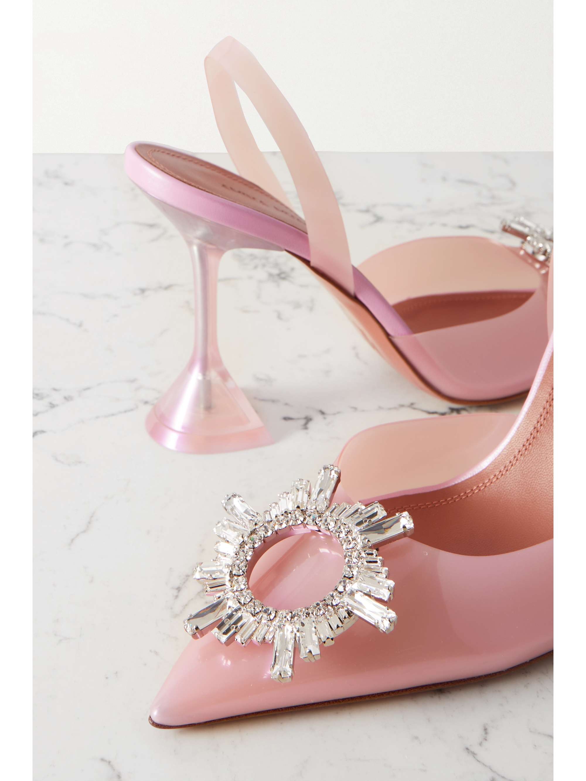 AMINA MUADDI Begum crystal-embellished PVC slingback pumps
