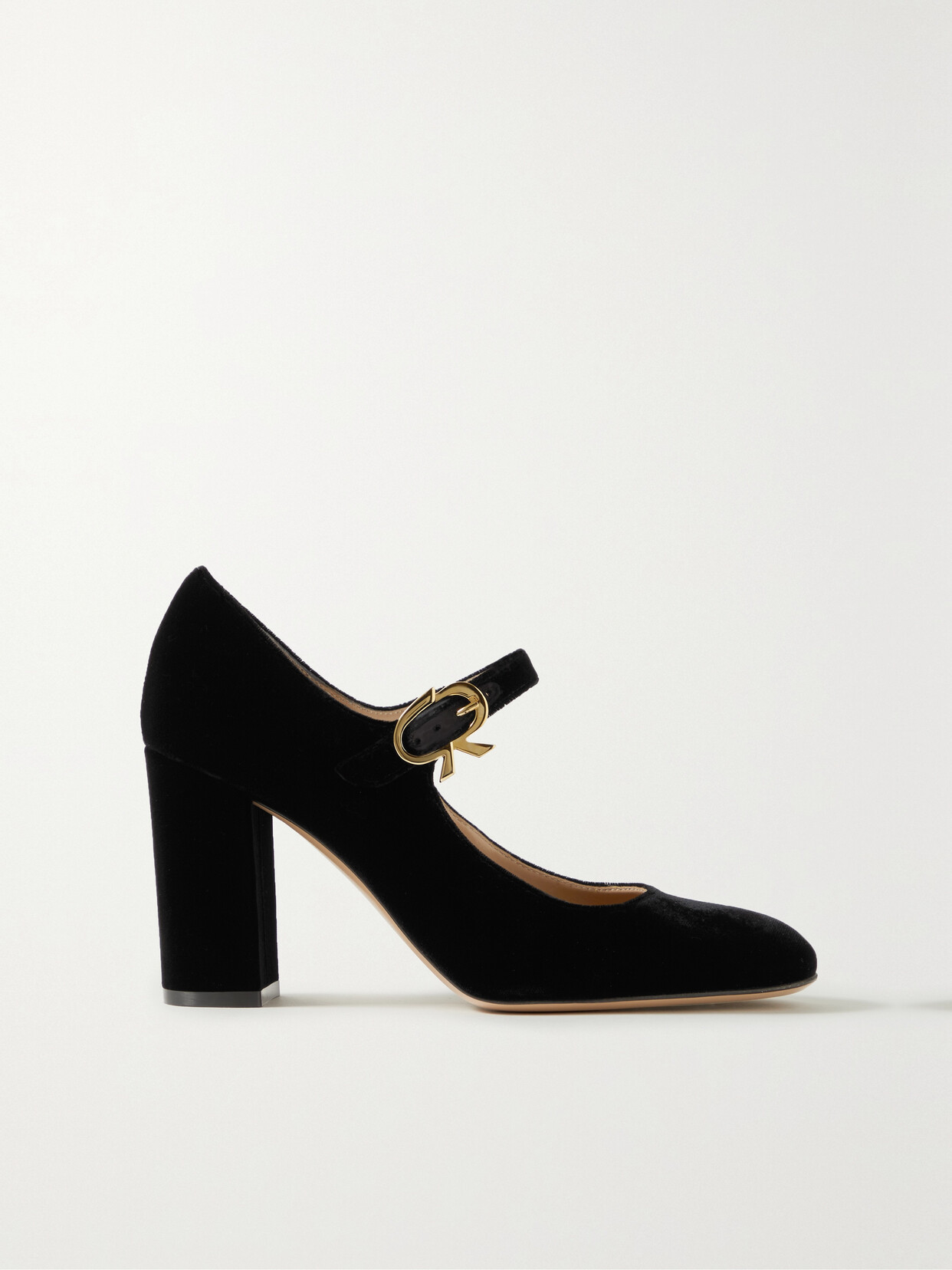 Gianvito Rossi - 85 Velvet Mary Jane Pumps - Black