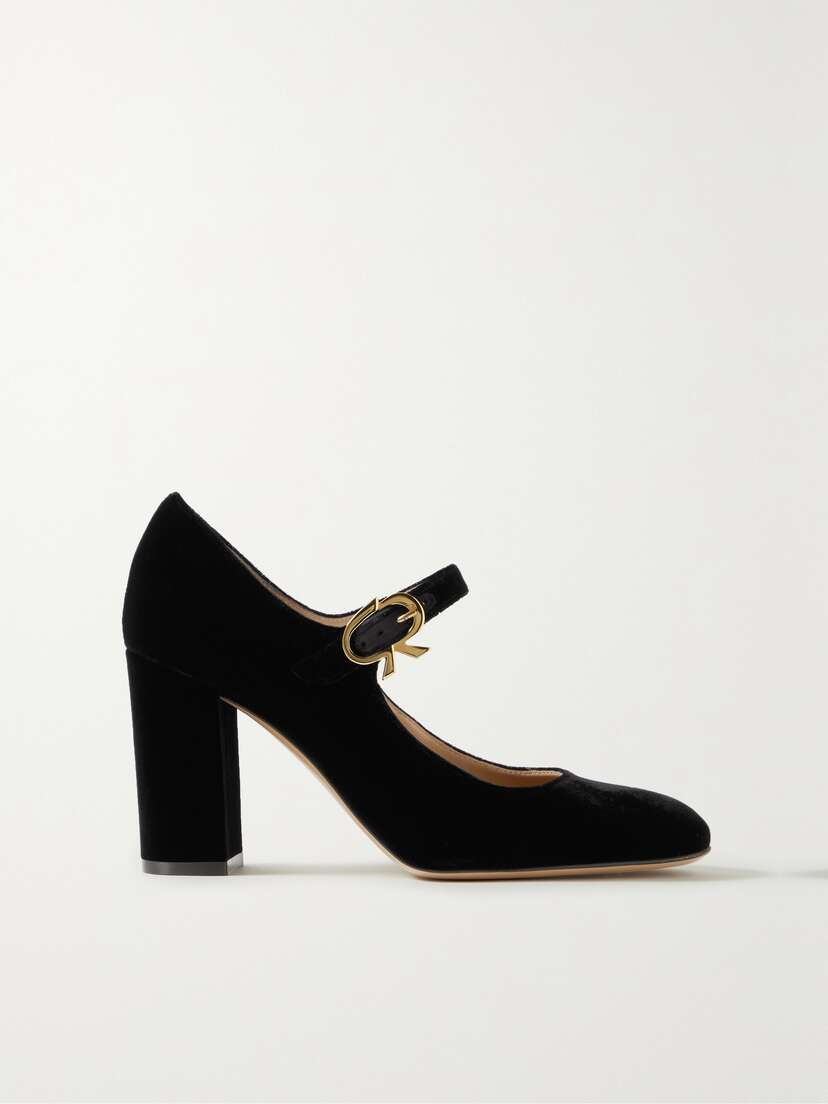 Gianvito Rossi 85 Velvet Mary Jane Pumps
