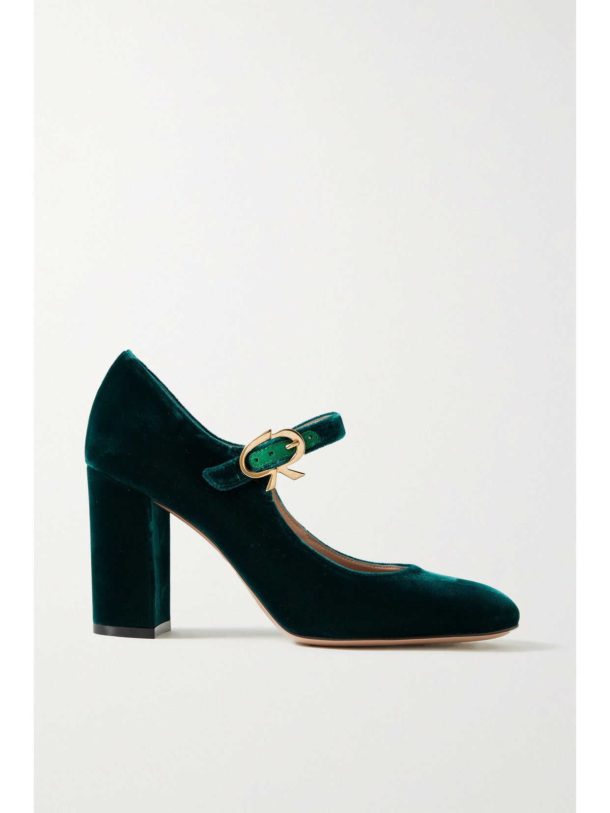 Gianvito Rossi 85 Velvet Mary Jane Pumps - Green