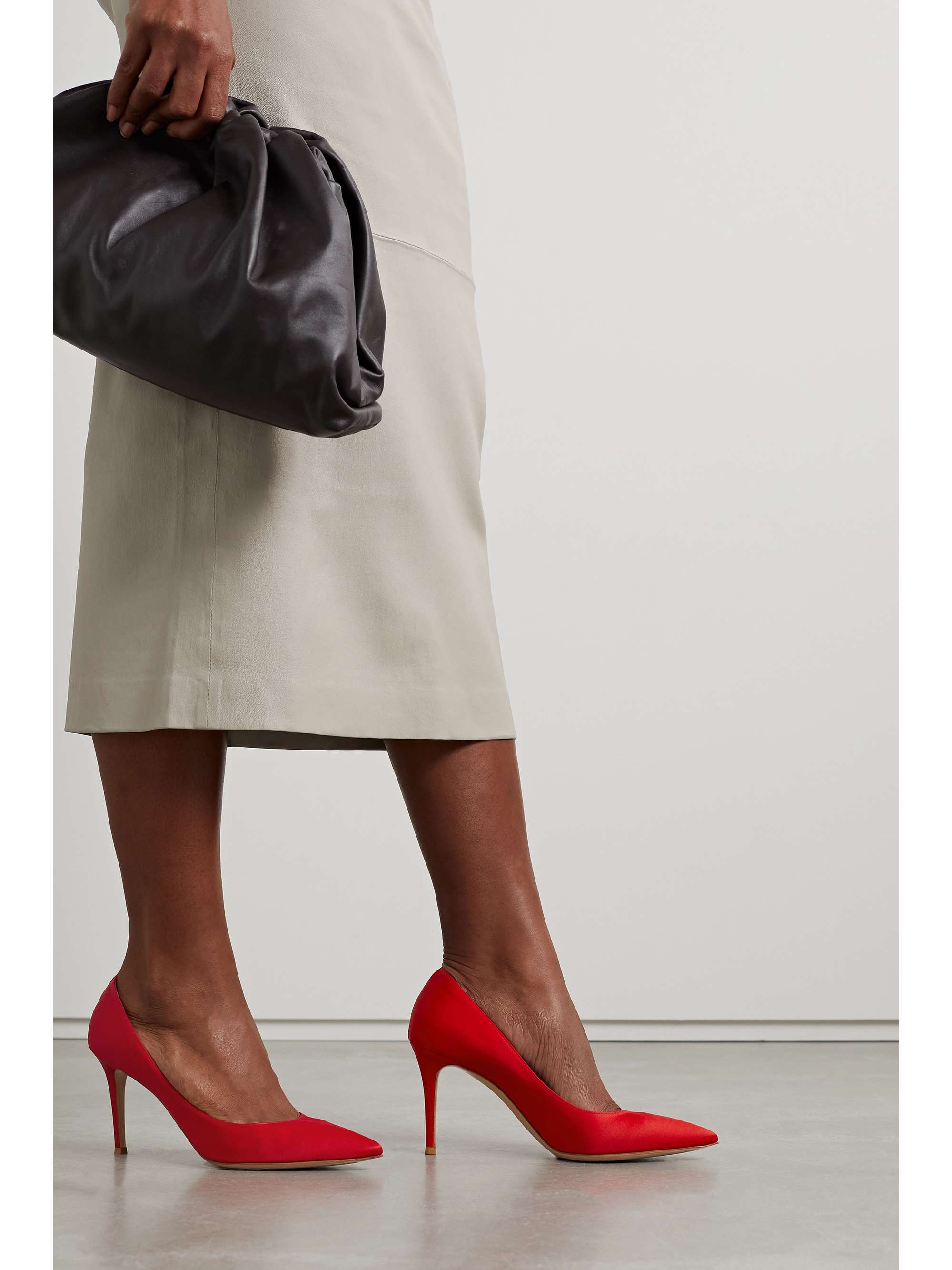 GIANVITO ROSSI Gianvito 85 satin pumps NETAPORTER