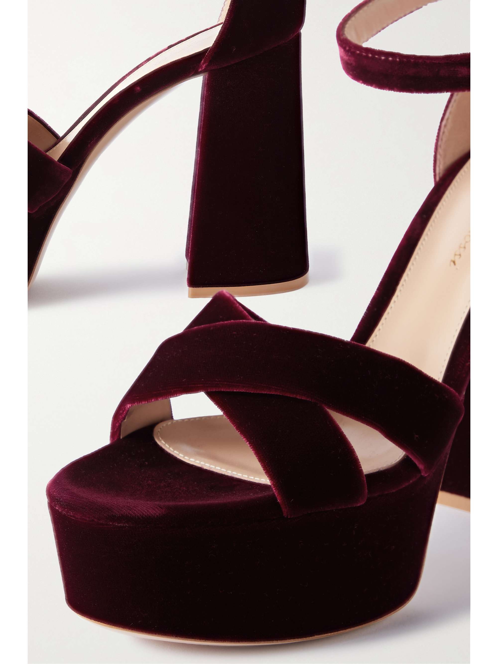 GIANVITO ROSSI Sheridan 110 velvet platform sandals