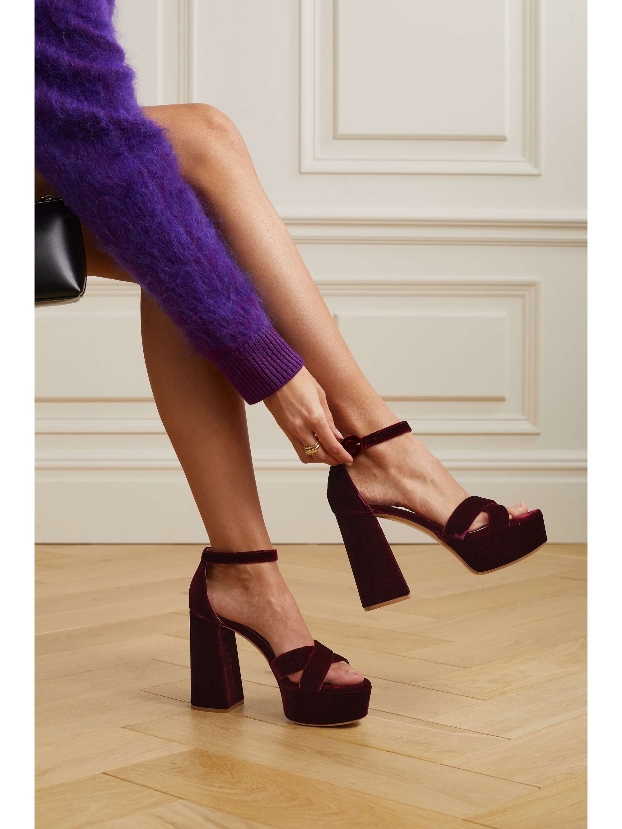 GIANVITO ROSSI Sheridan 110 velvet platform sandals
