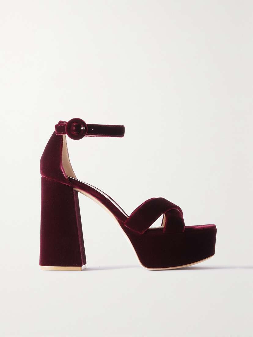 Gianvito Rossi Sheridan 110 Velvet Platform Sandals