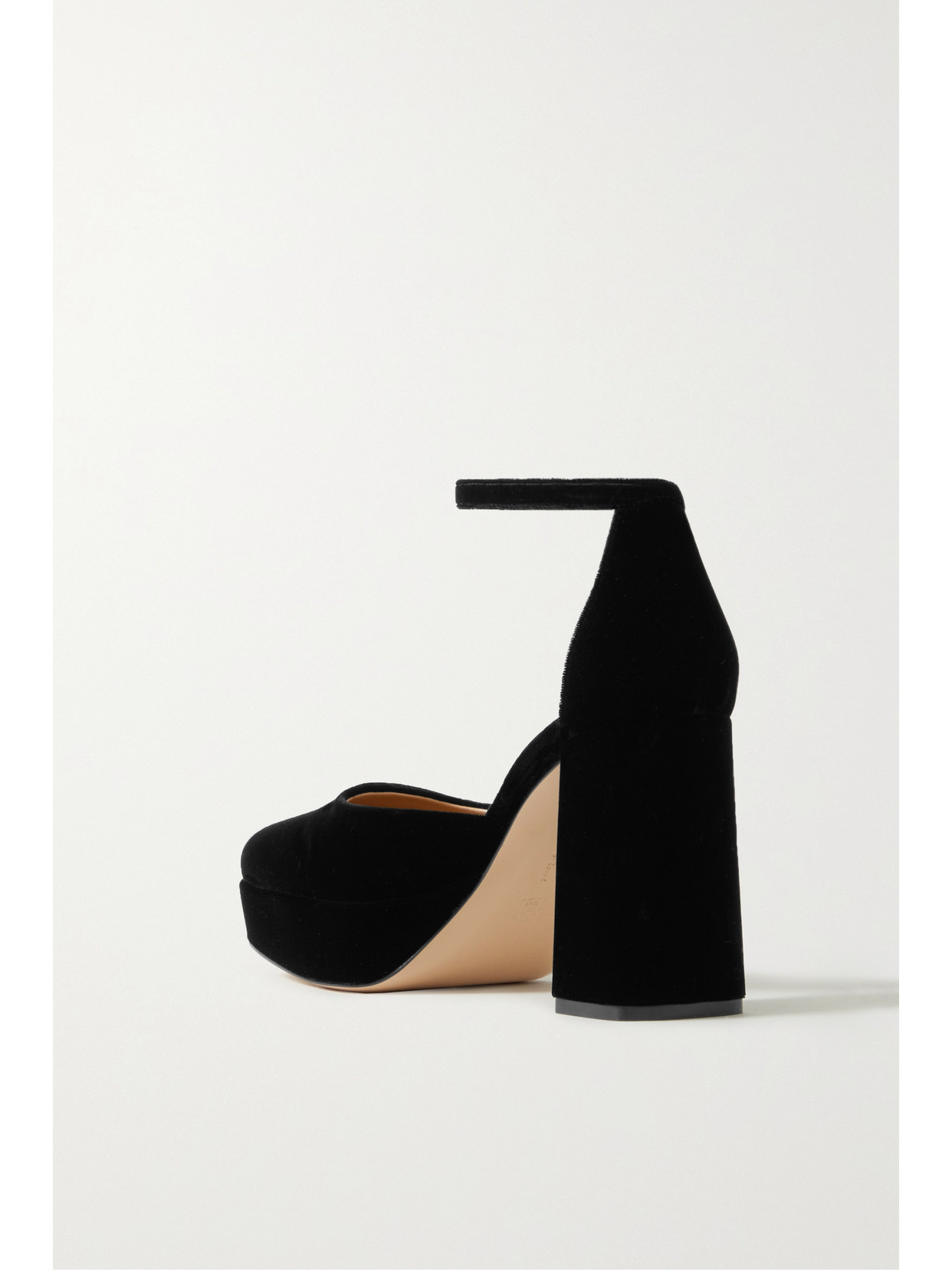 Gianvito Rossi Vian Velvet Platform Mary Jane Pumps In Black