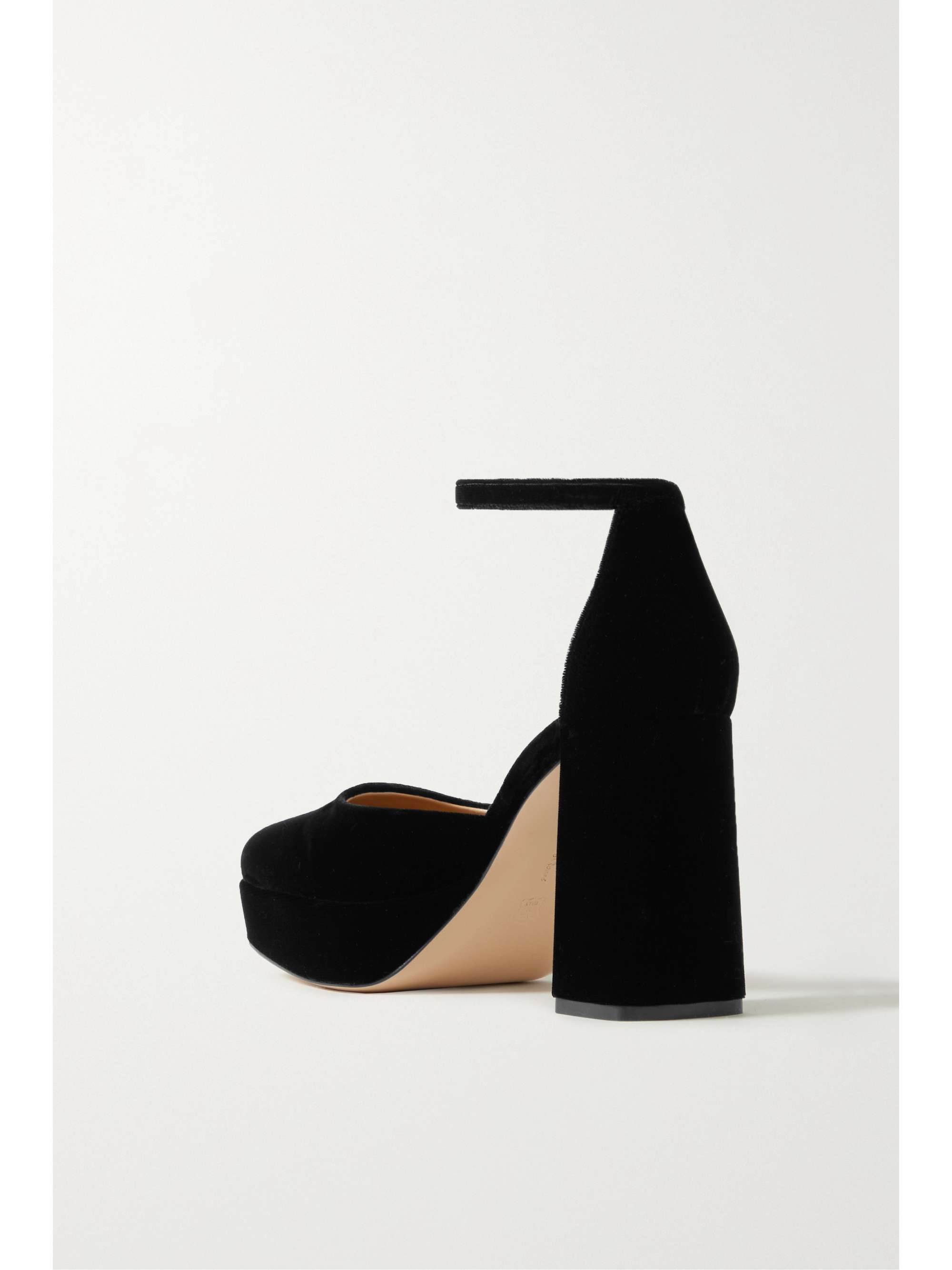 GIANVITO ROSSI Vian 100 velvet platform Mary Jane pumps | NET-A-PORTER