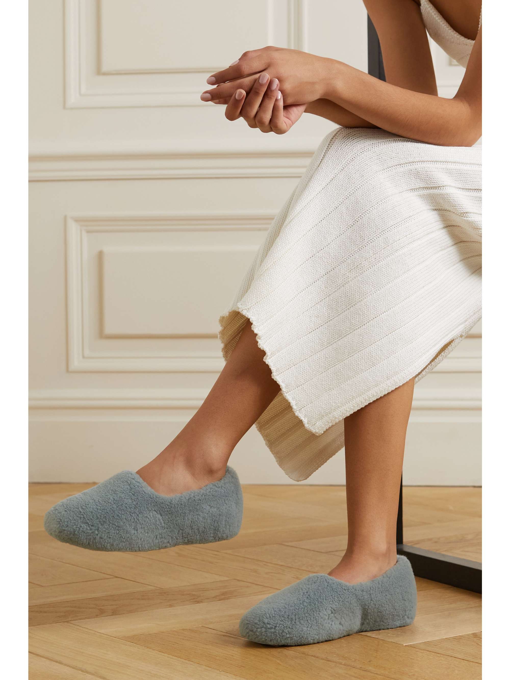 LORO PIANA Wintercozy faux shearling slippers