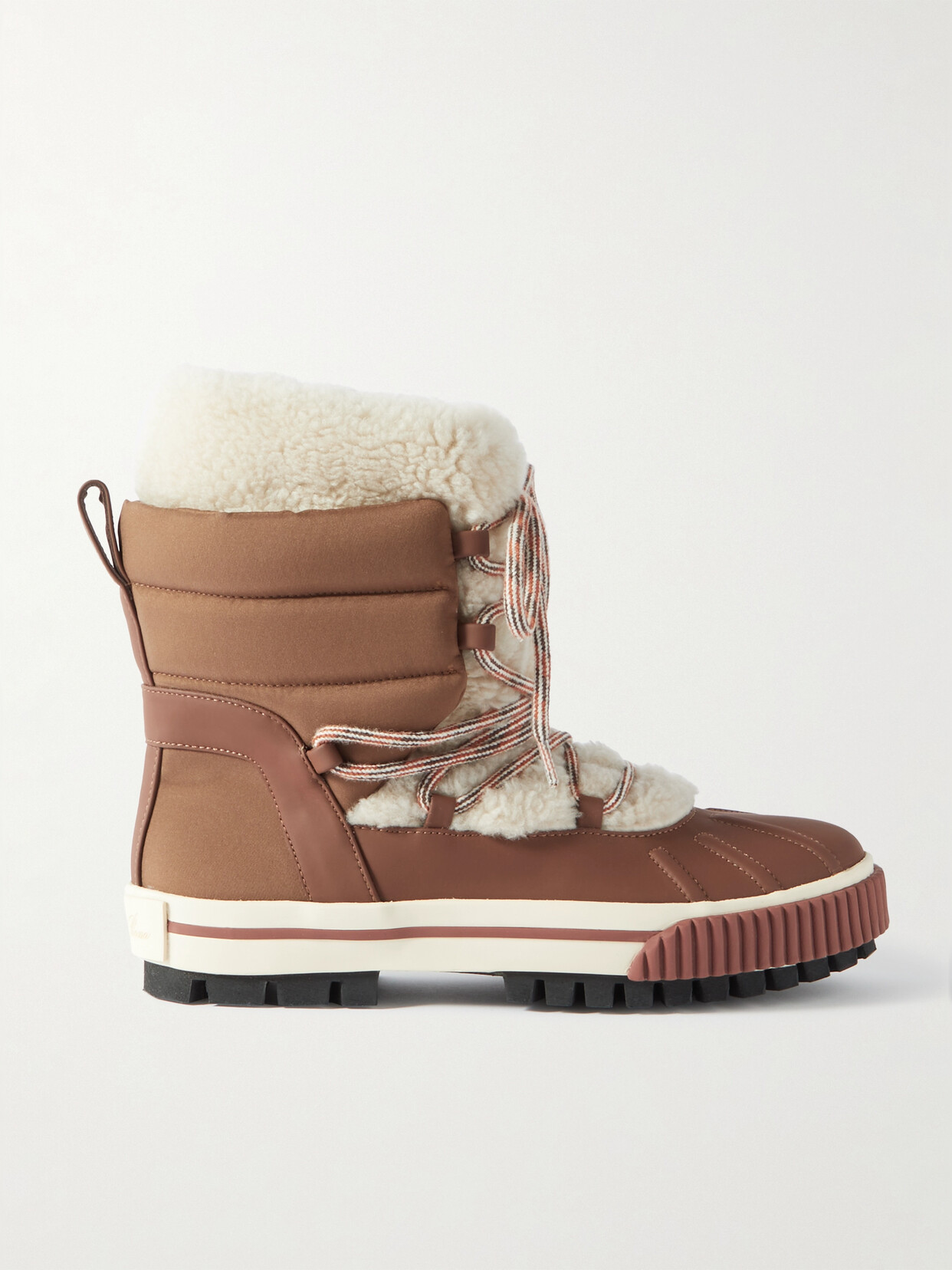 Loro Piana 20mm Ben Nevis Nylon Snow Boots In Bois Petrifie Papier Vieilli