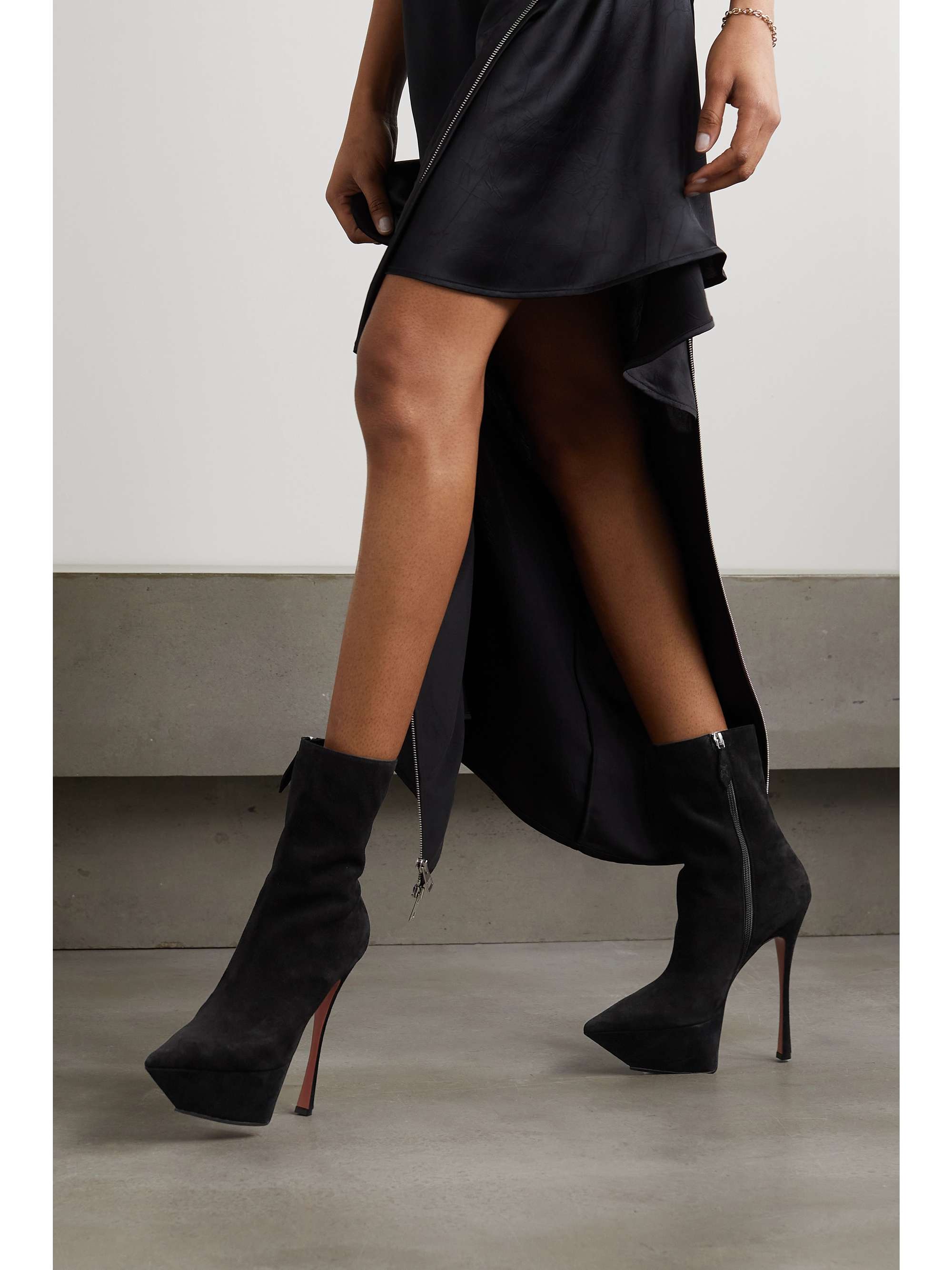Black suede platform deals ankle boots