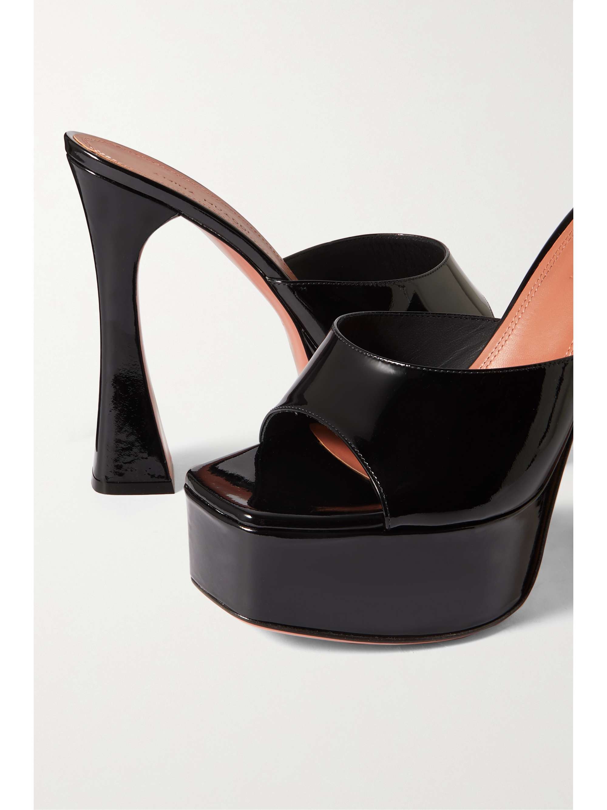 Black Dalida patent-leather platform sandals | AMINA MUADDI | NET-A-PORTER