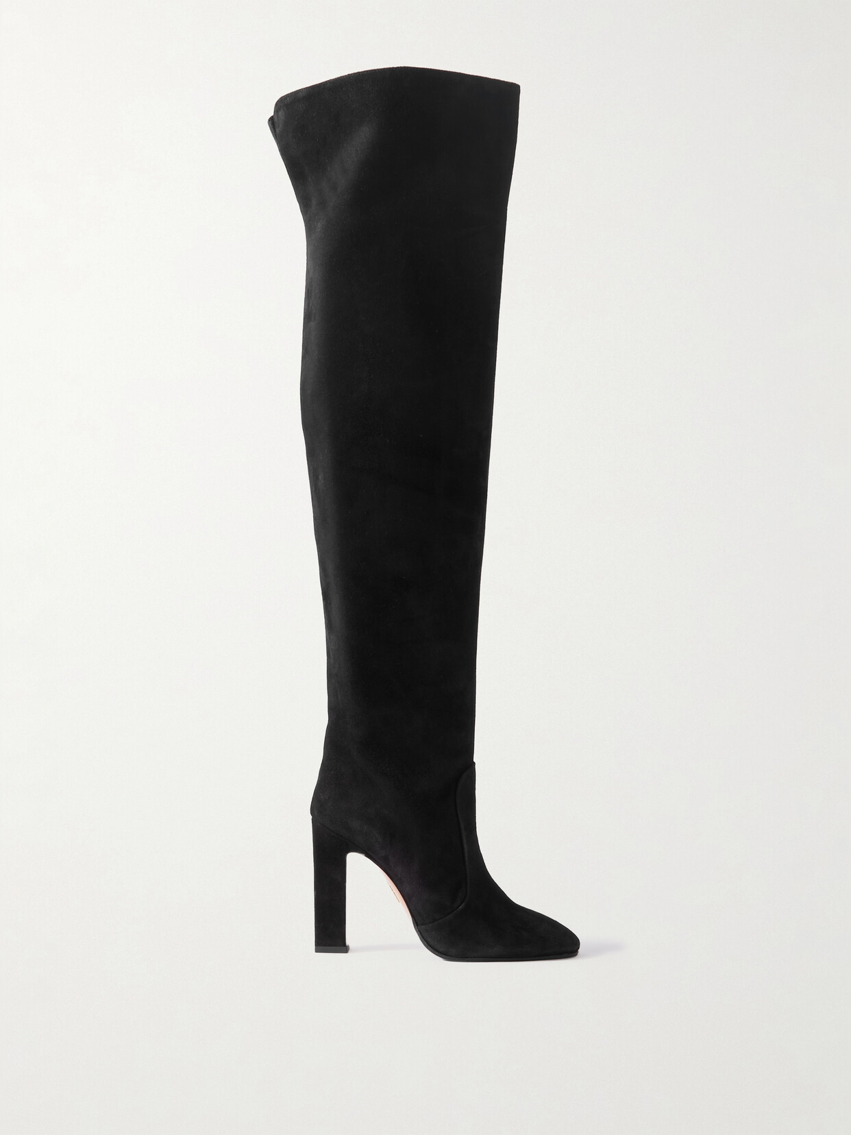 Shop Aquazzura Joplin 105 Suede Over-the-knee Boots In Black