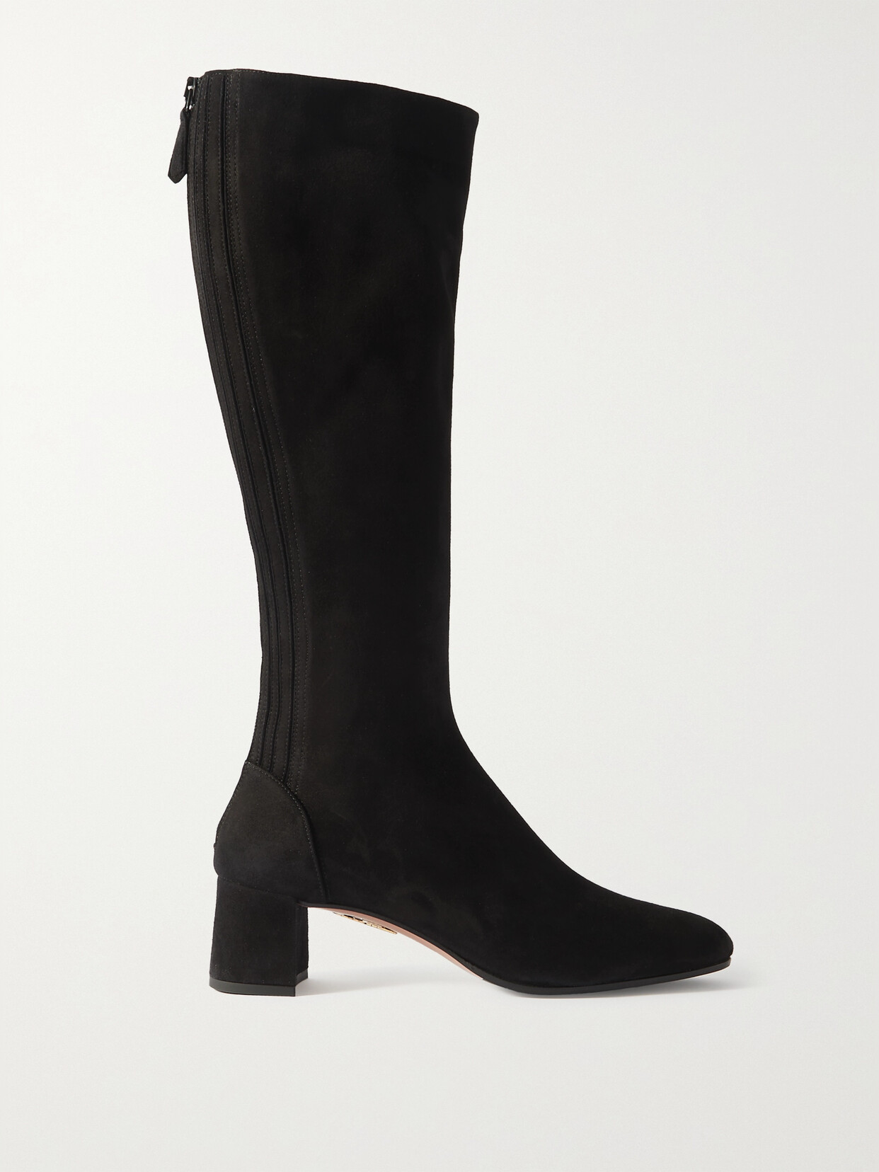 Aquazzura Saint Honore Suede Mid-calf Boots In Black