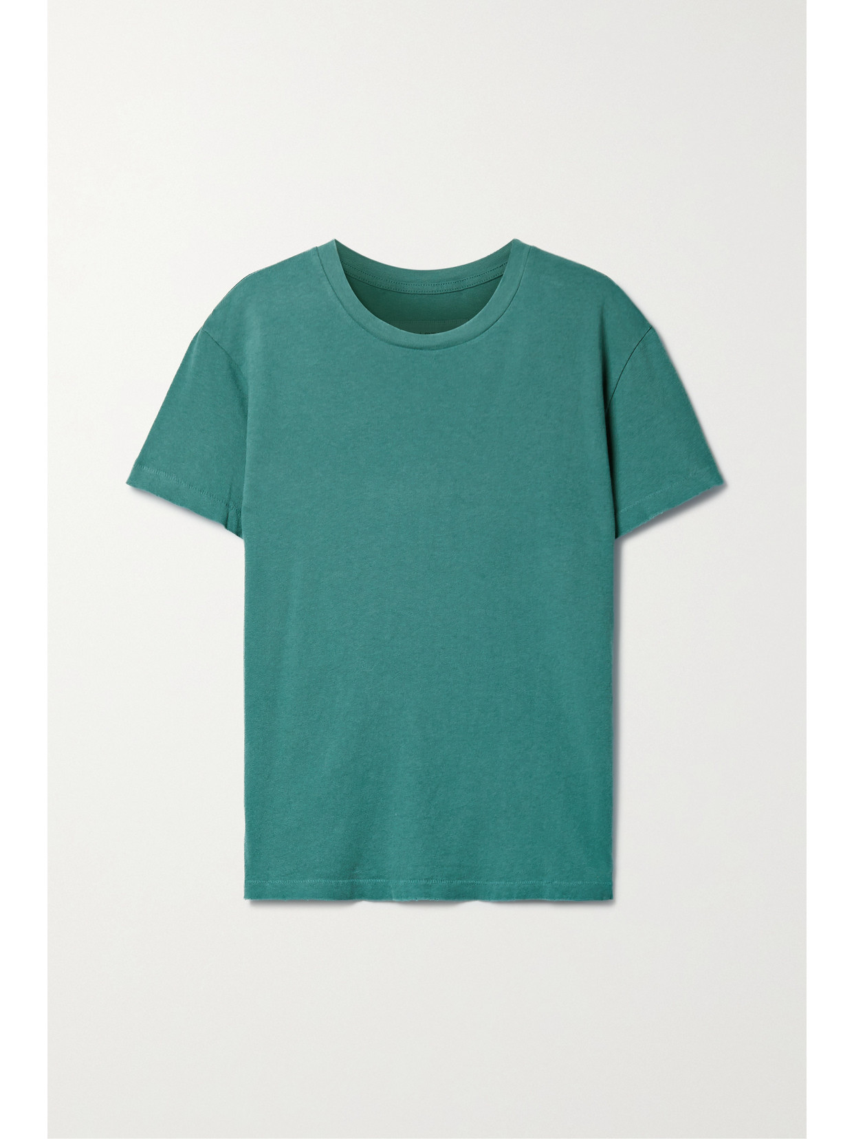 Nili Lotan Brady Distressed Cotton-jersey T-shirt In Green