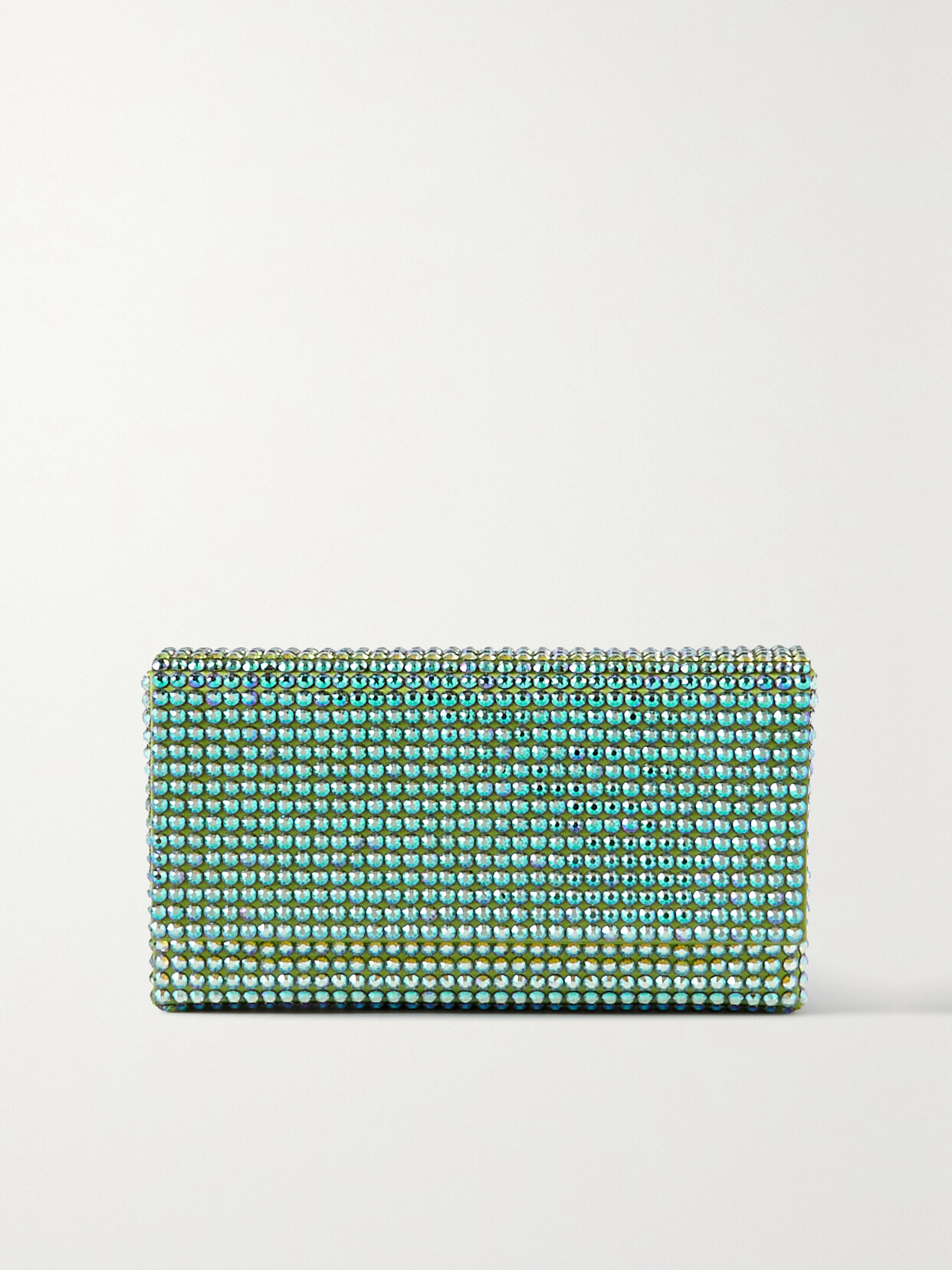 Amina Muaddi - Super Amini Paloma Crystal-embellished Satin Clutch - Green