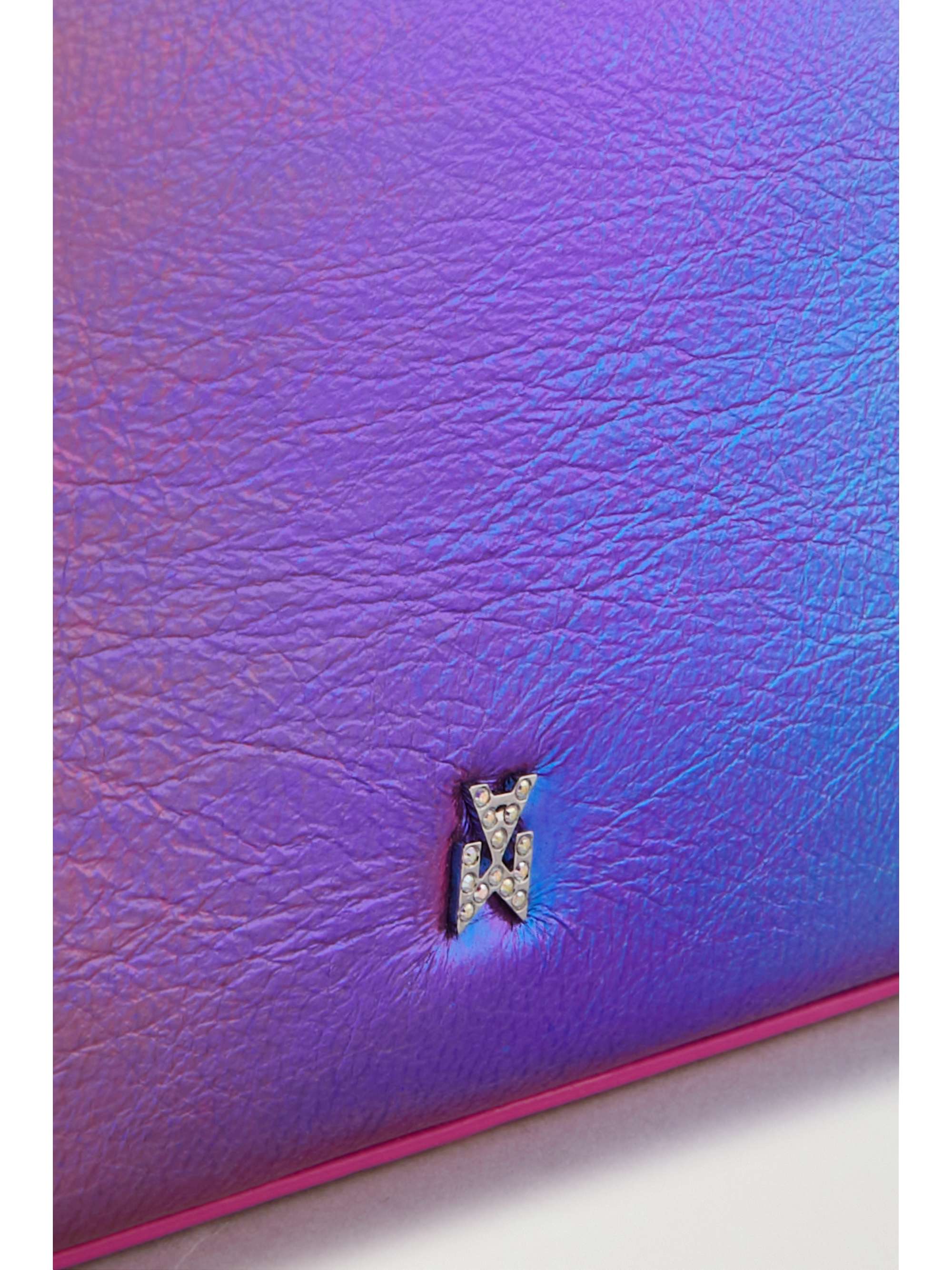 AMINA MUADDI Super Amini Gilda mini crystal-embellished metallic leather tote