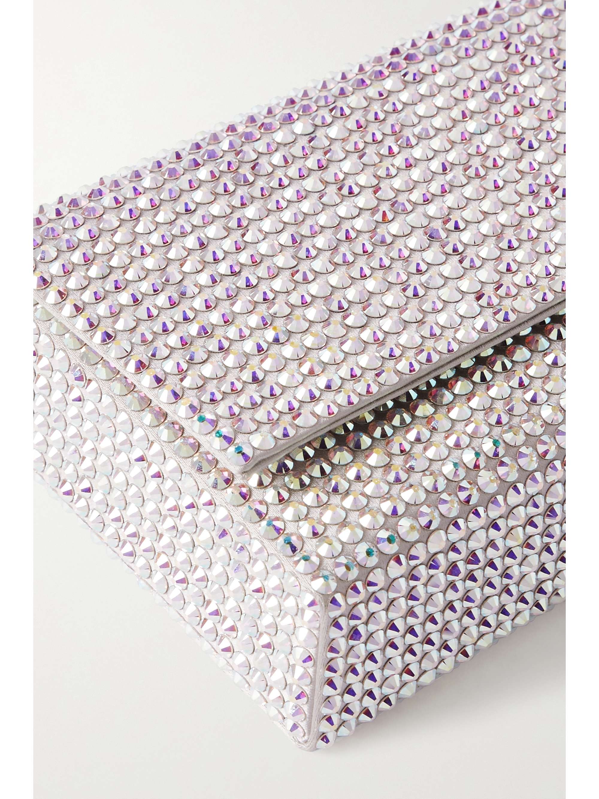 AMINA MUADDI Amini Paloma crystal-embellished satin clutch