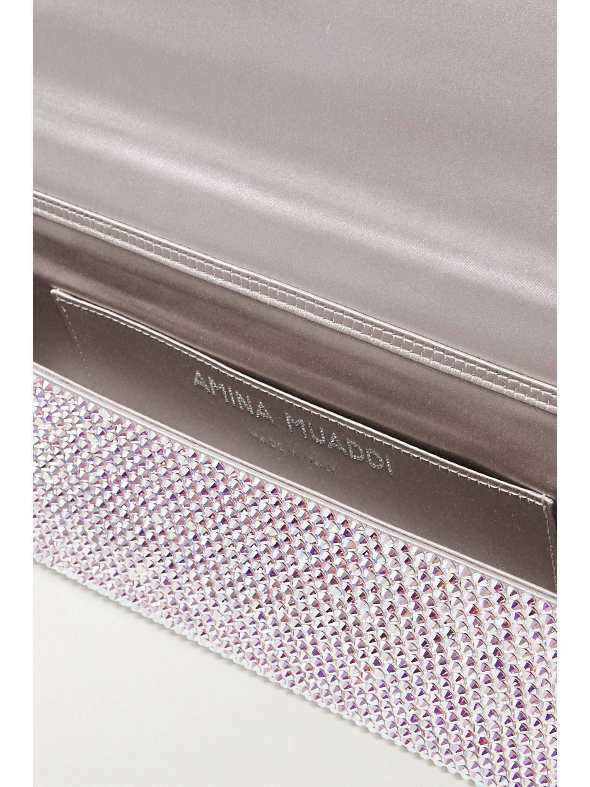 AMINA MUADDI Amini Paloma crystal-embellished satin clutch