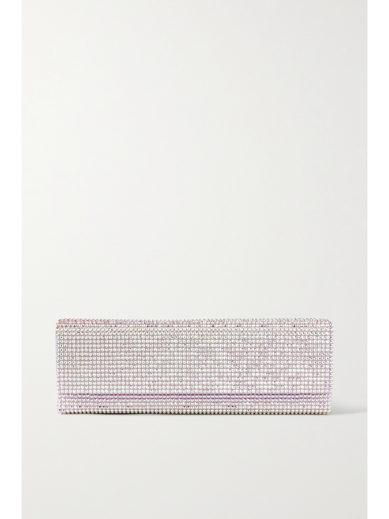 Amina Muaddi - Amini Paloma Crystal-embellished Satin Clutch - Silver