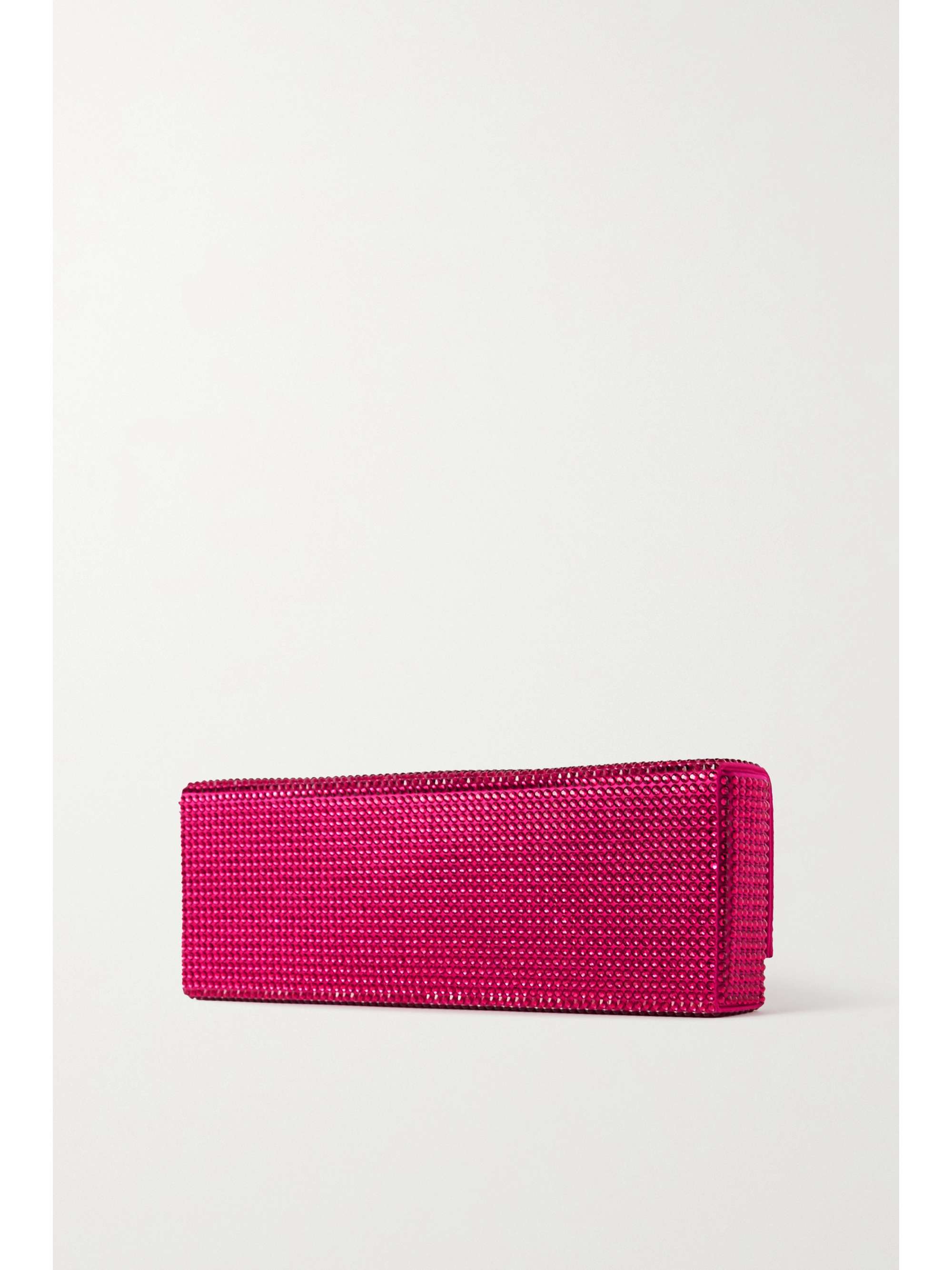 AMINA MUADDI Amini Paloma crystal-embellished satin clutch