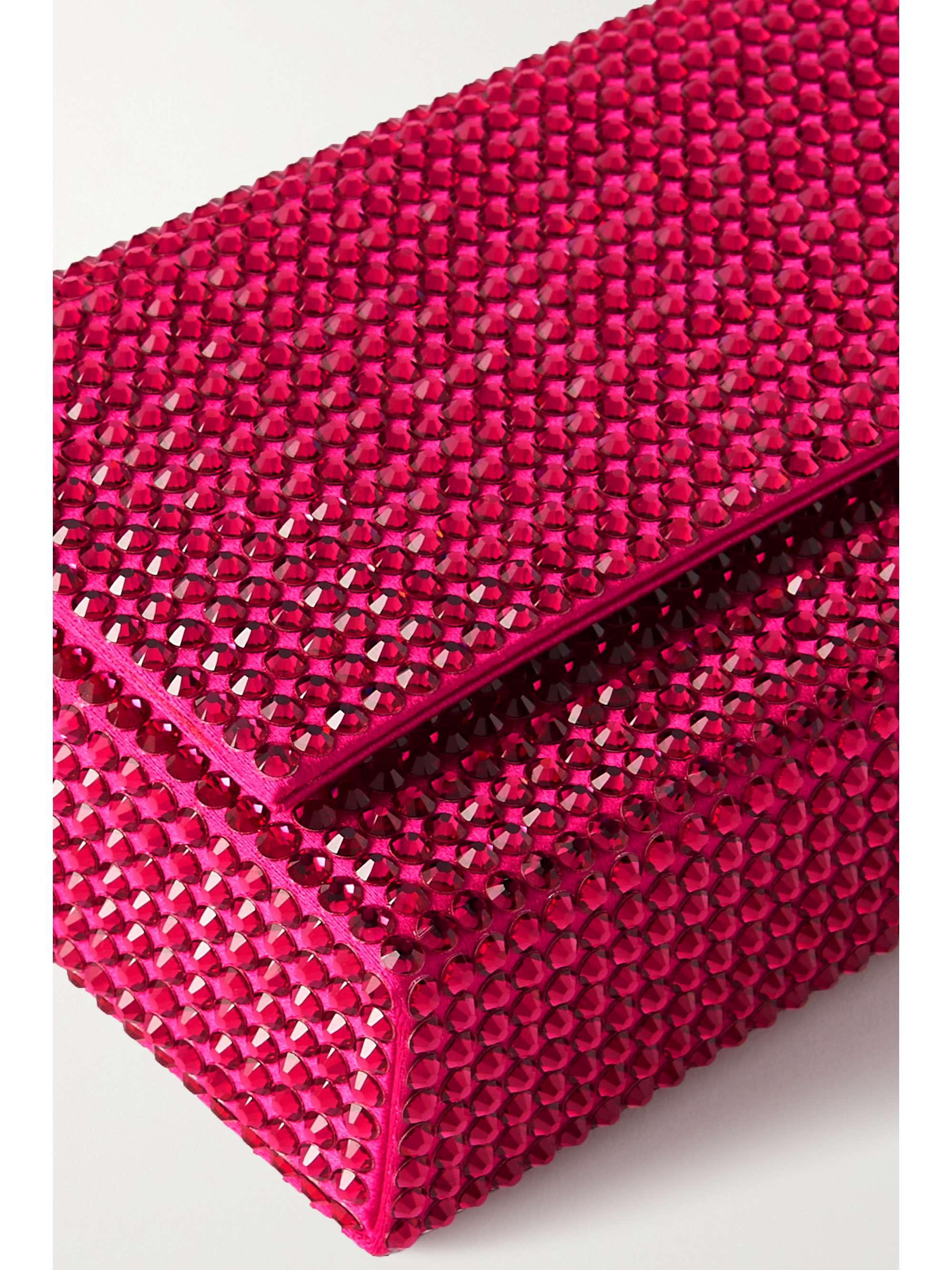 AMINA MUADDI Amini Paloma crystal-embellished satin clutch