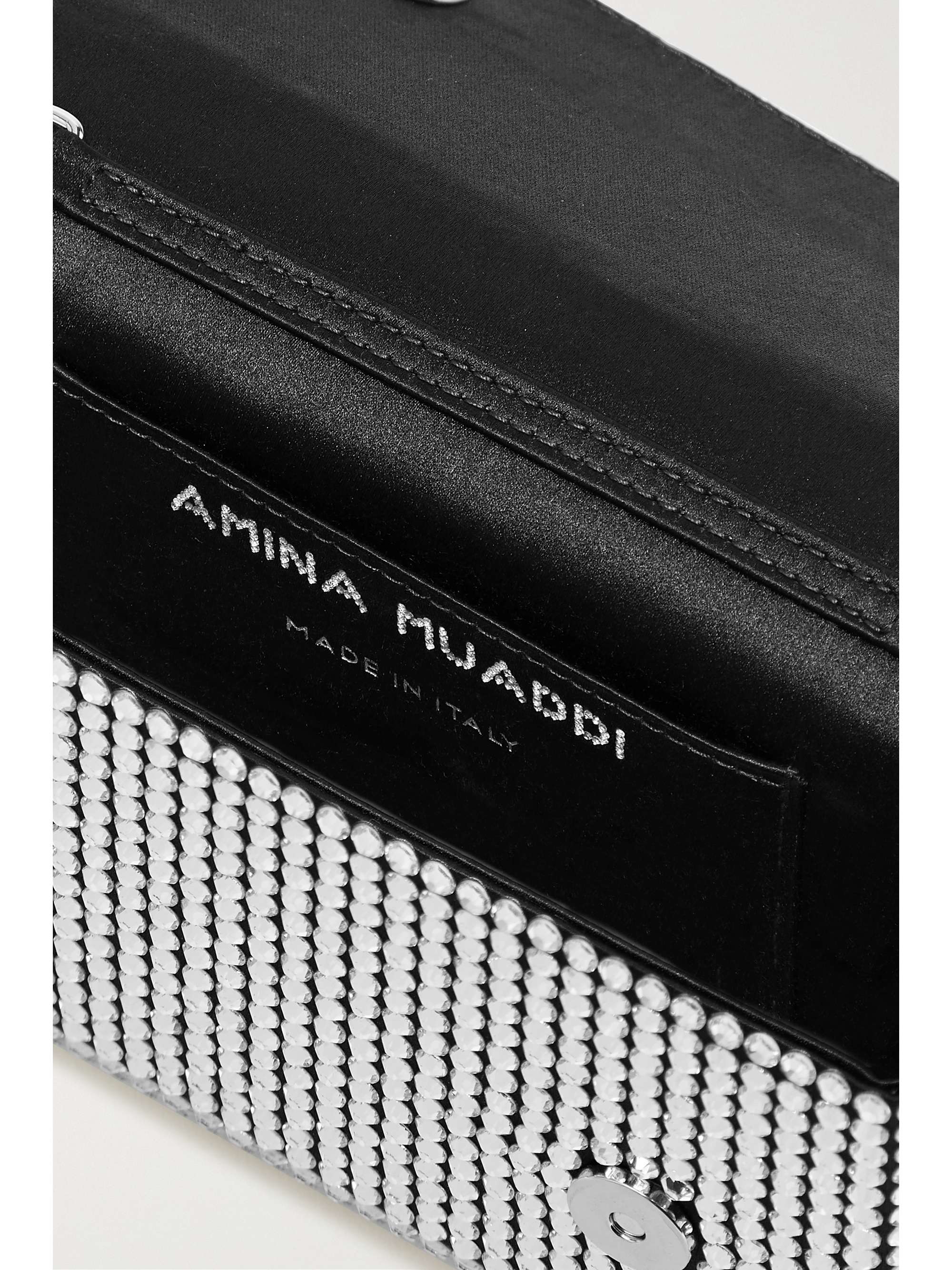 AMINA MUADDI Super Amini Paloma crystal-embellished satin clutch
