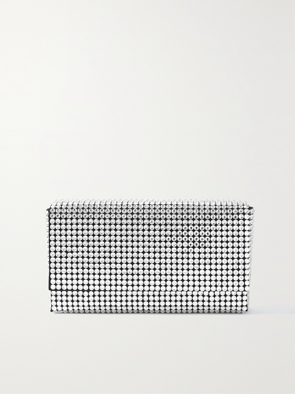 Amina Muaddi - Super Amini Paloma Crystal-embellished Satin Clutch - Black