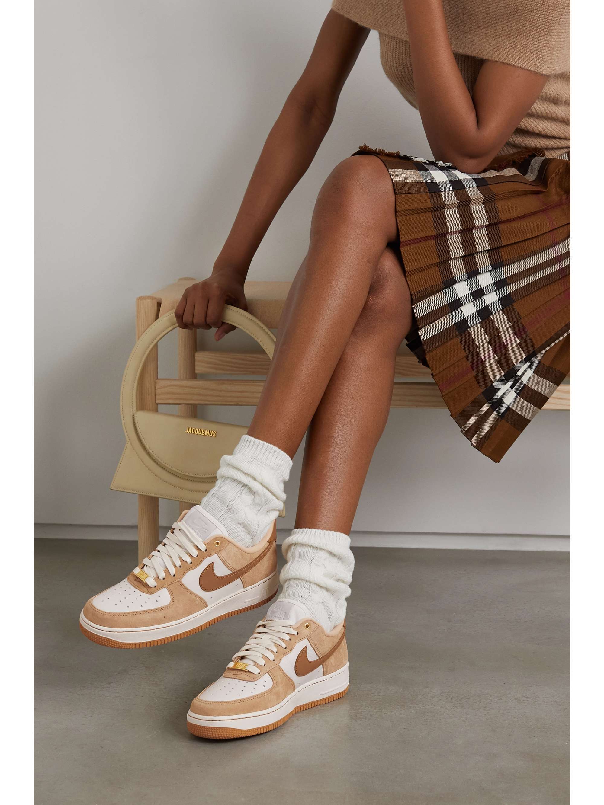 NIKE Air Force 1 LXX leather and suede sneakers