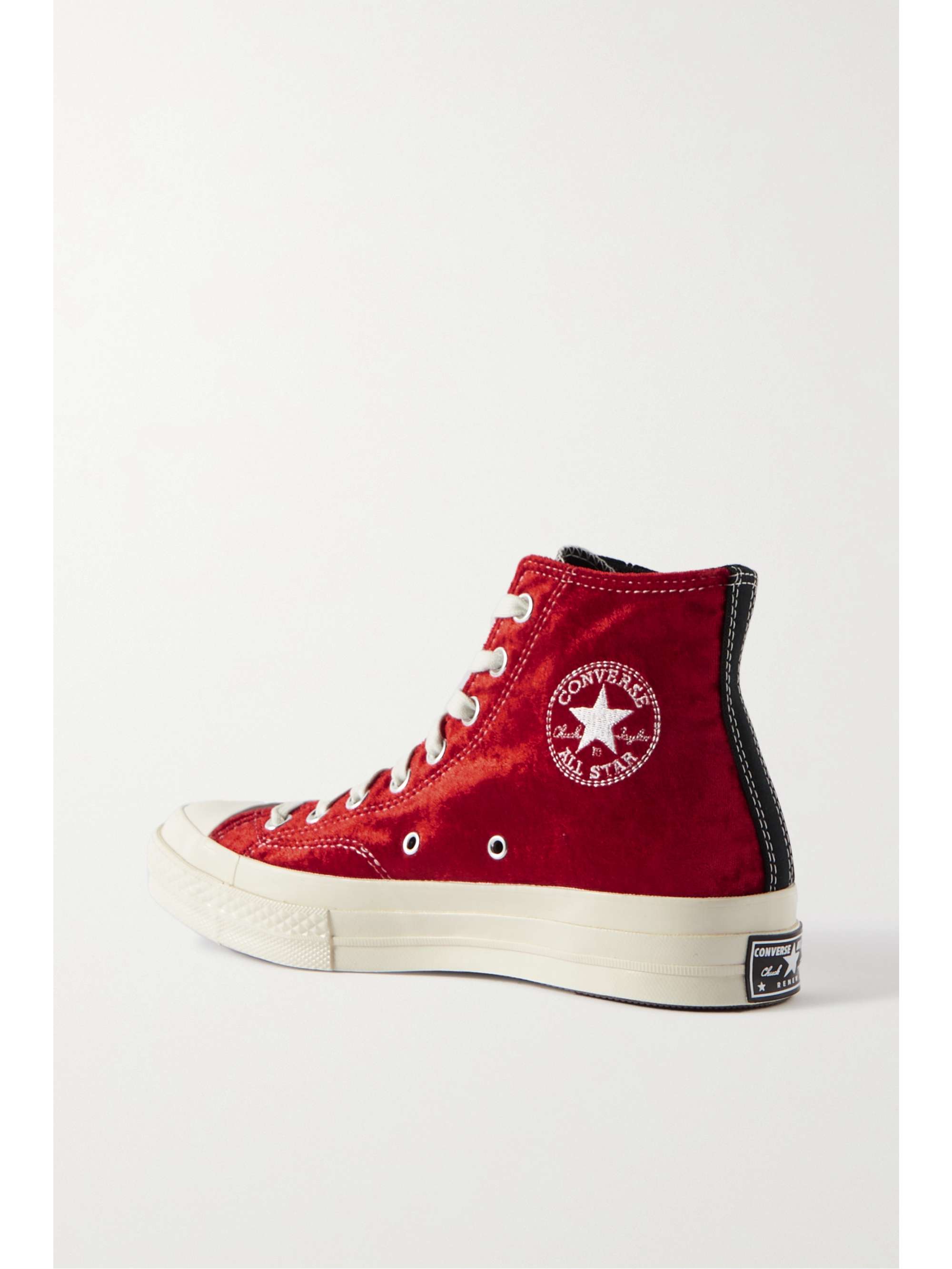 CONVERSE + Beyond Retro Chuck 70 two-tone velvet high-top sneakers