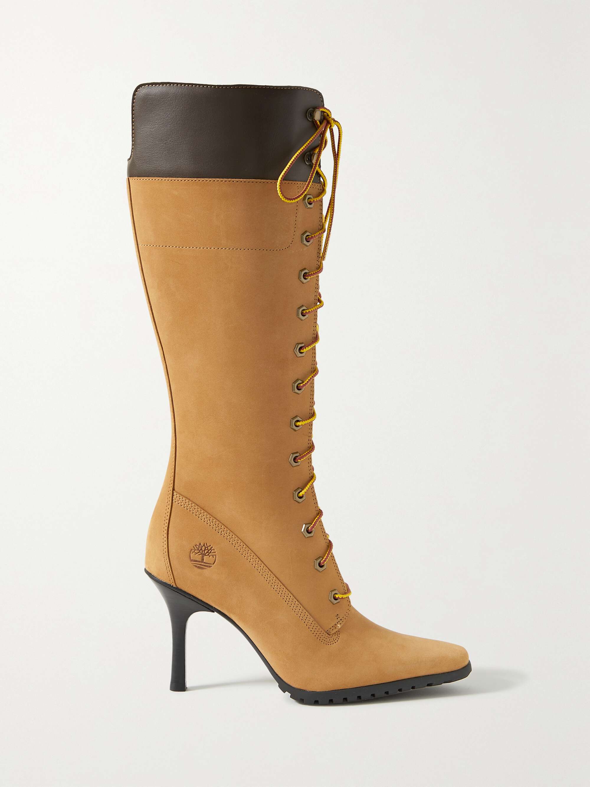 TIMBERLAND Veneda leather-trimmed nubuck knee boots | NET-A-PORTER