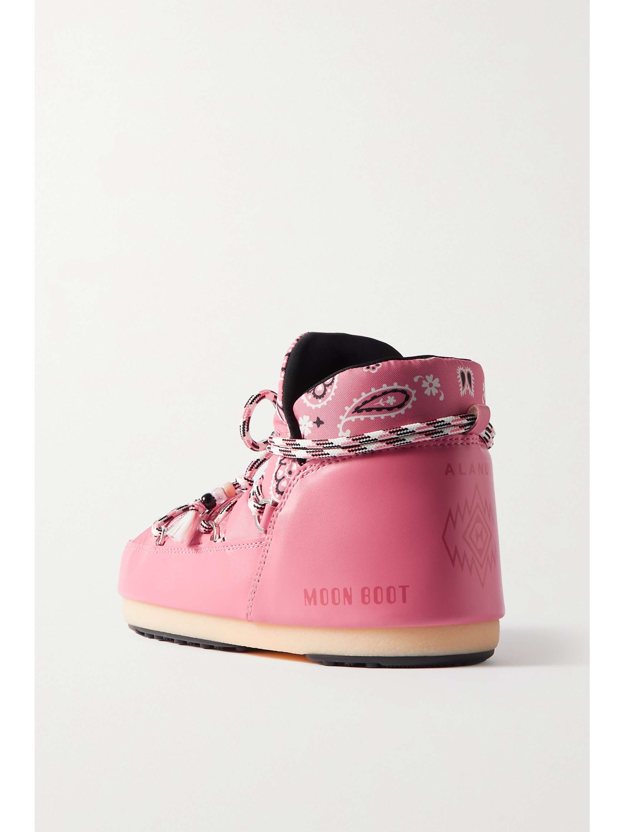 ALANUI + Moon Boot bandana-print shell and faux leather snow boots