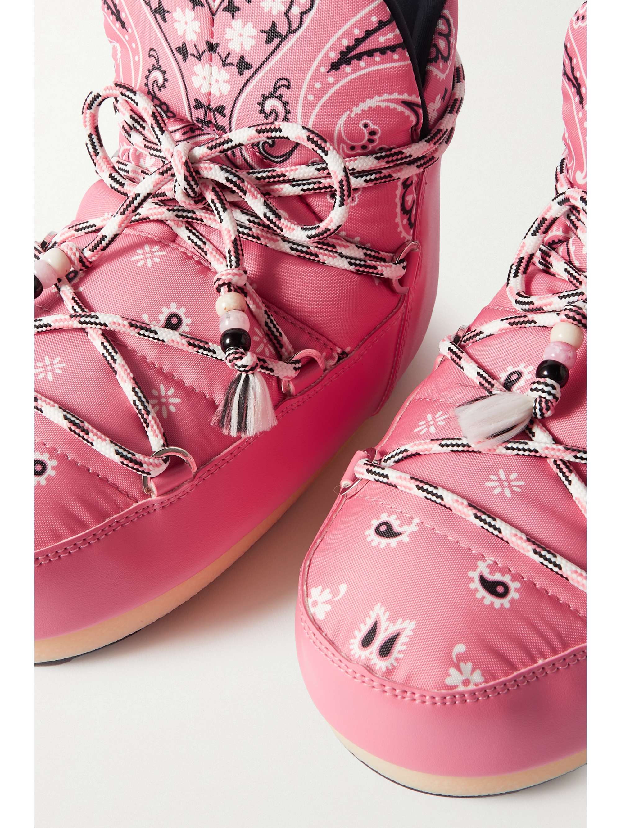 ALANUI + Moon Boot bandana-print shell and faux leather snow boots