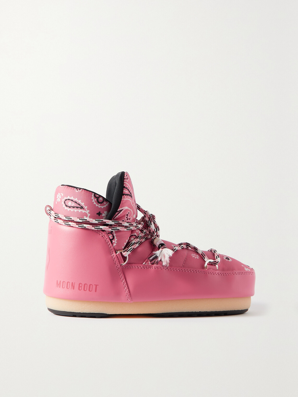 Alanui X Moon Boot Bandana-print Boots In Pink