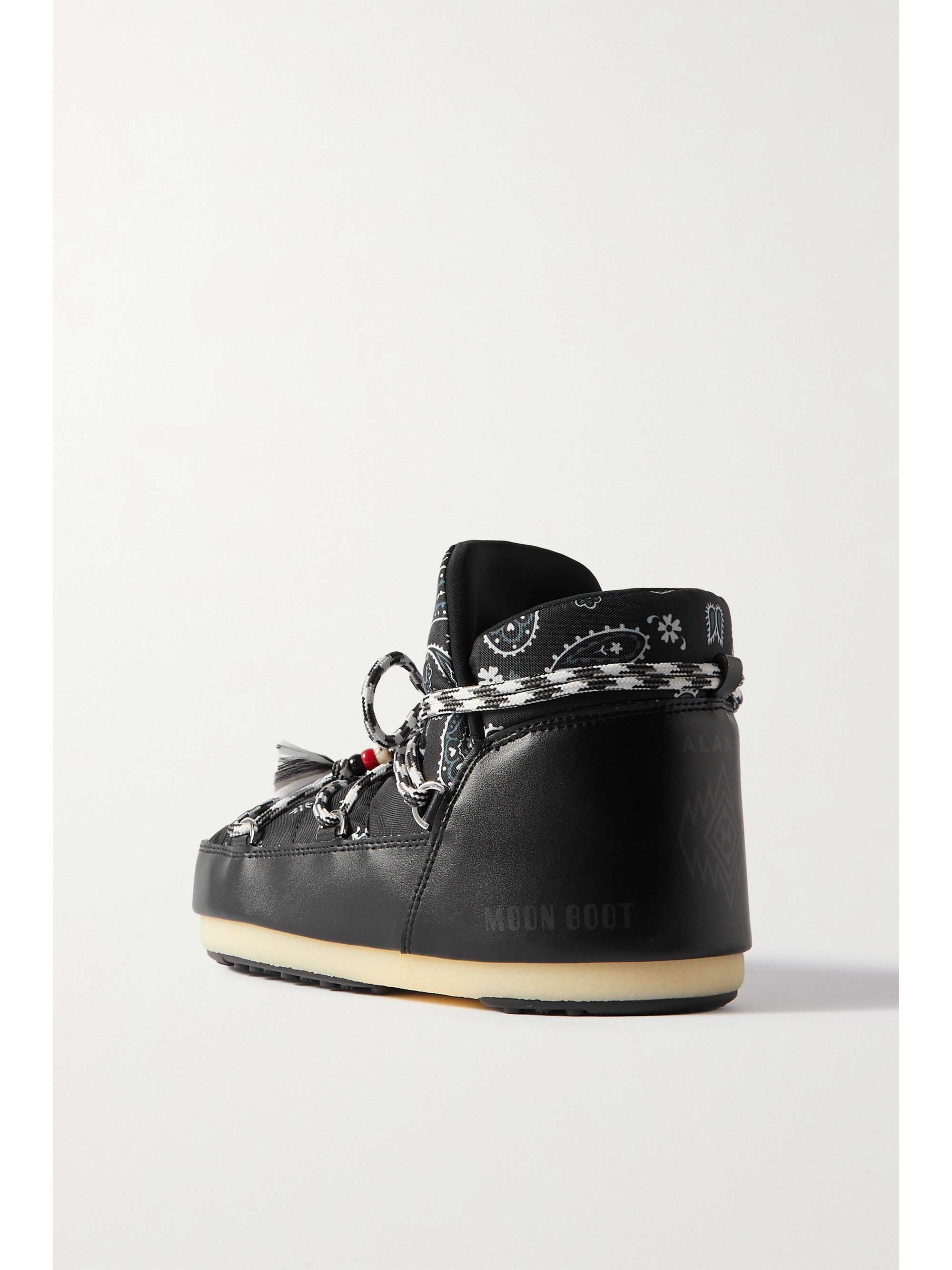 ALANUI + Moon Boot bandana-print shell and faux leather snow boots