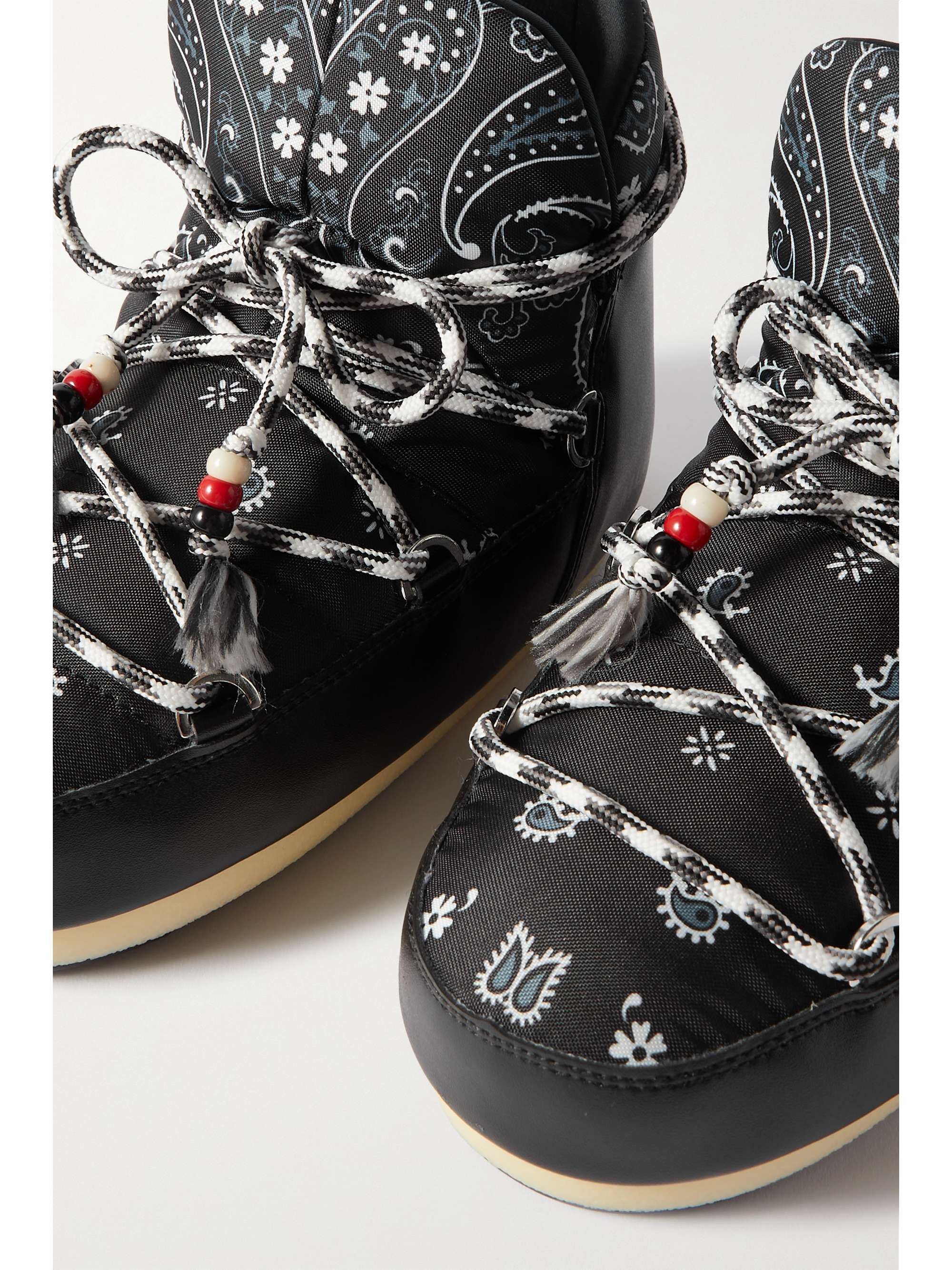 ALANUI + Moon Boot bandana-print shell and faux leather snow boots