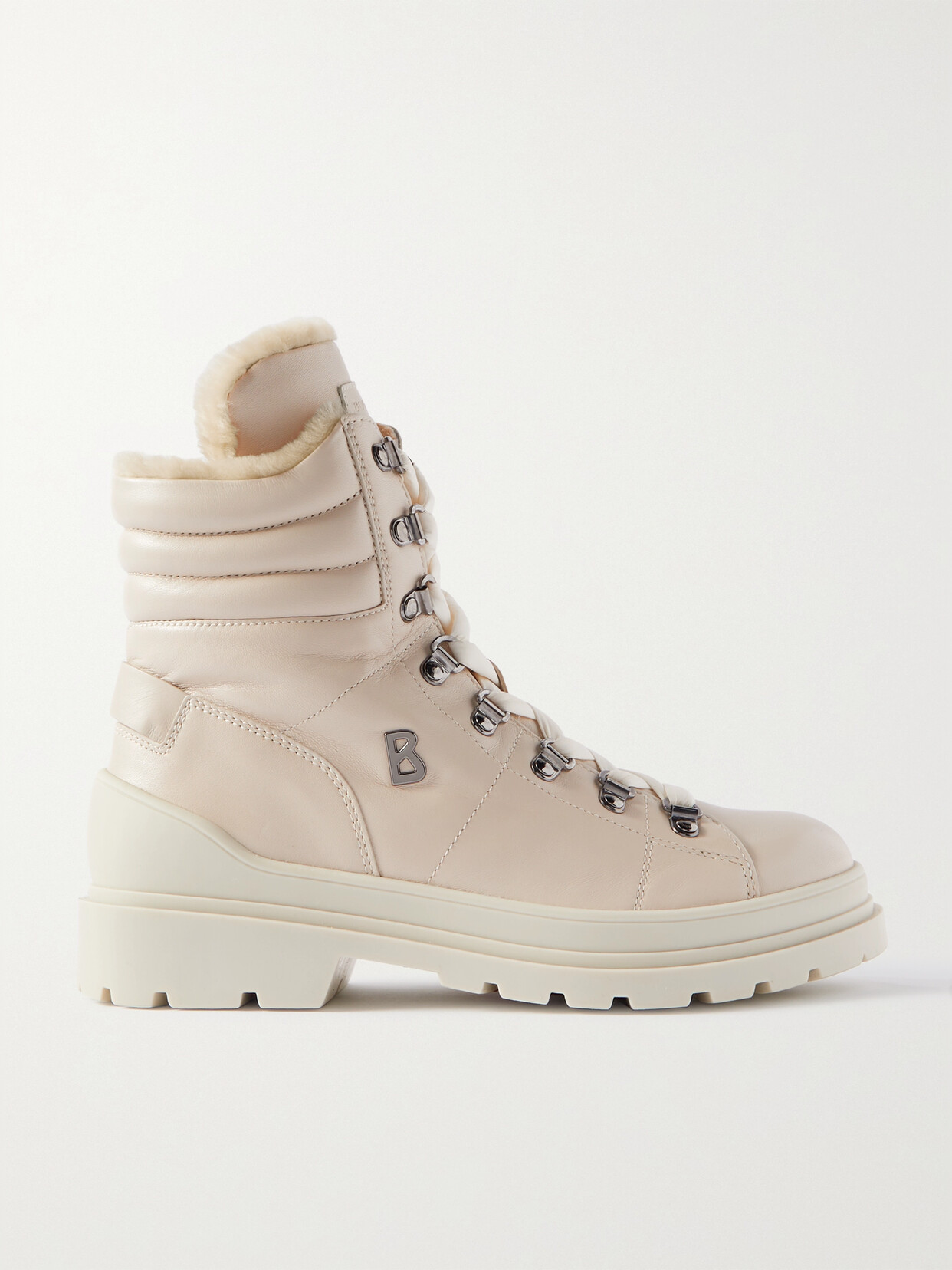 Bogner St. Moritz 9 Shearling-lined Leather Ankle Boots In Neutrals