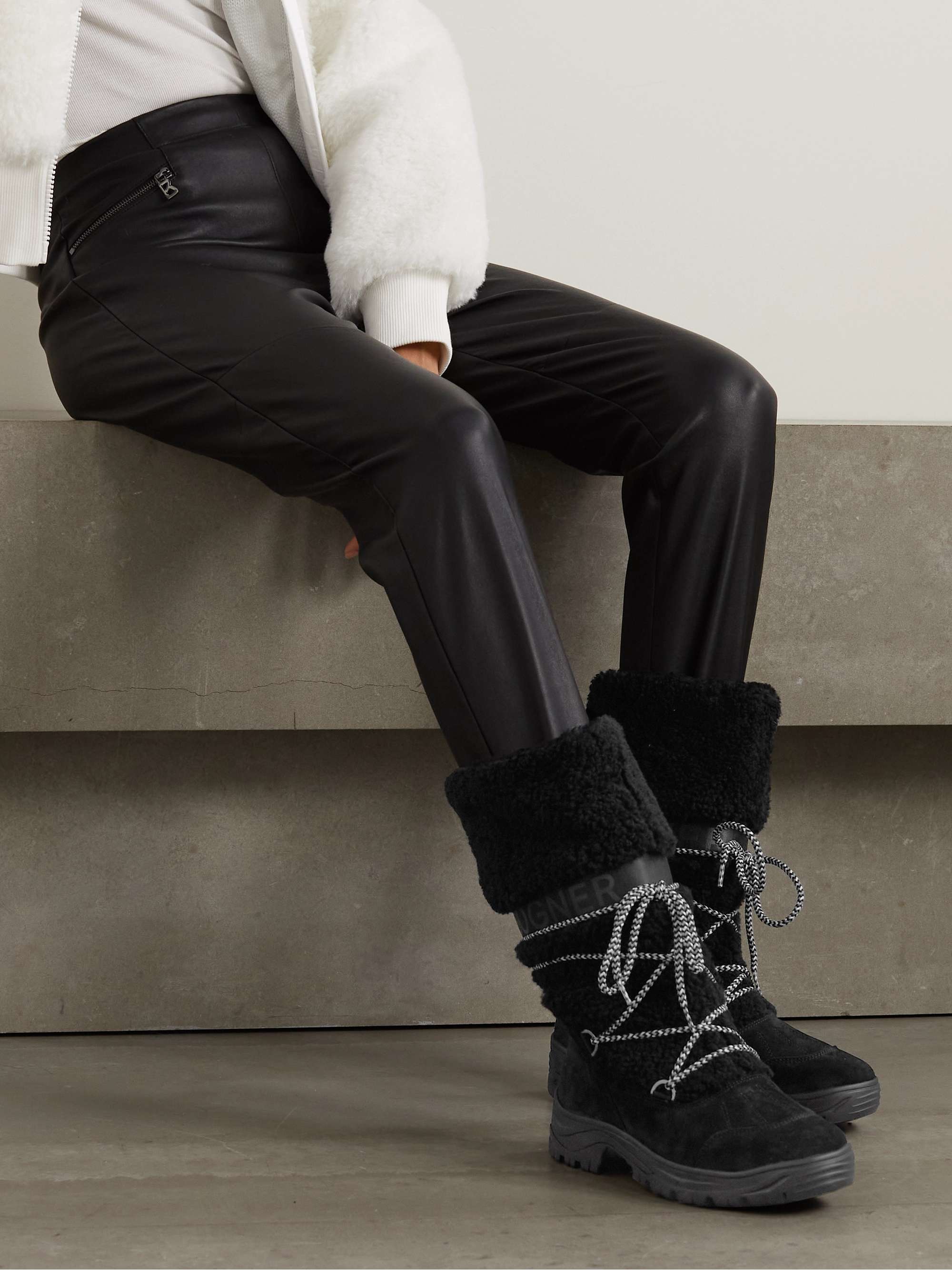 BOGNER Alta Badia 2 B shearling and suede snow boots | NET-A-PORTER