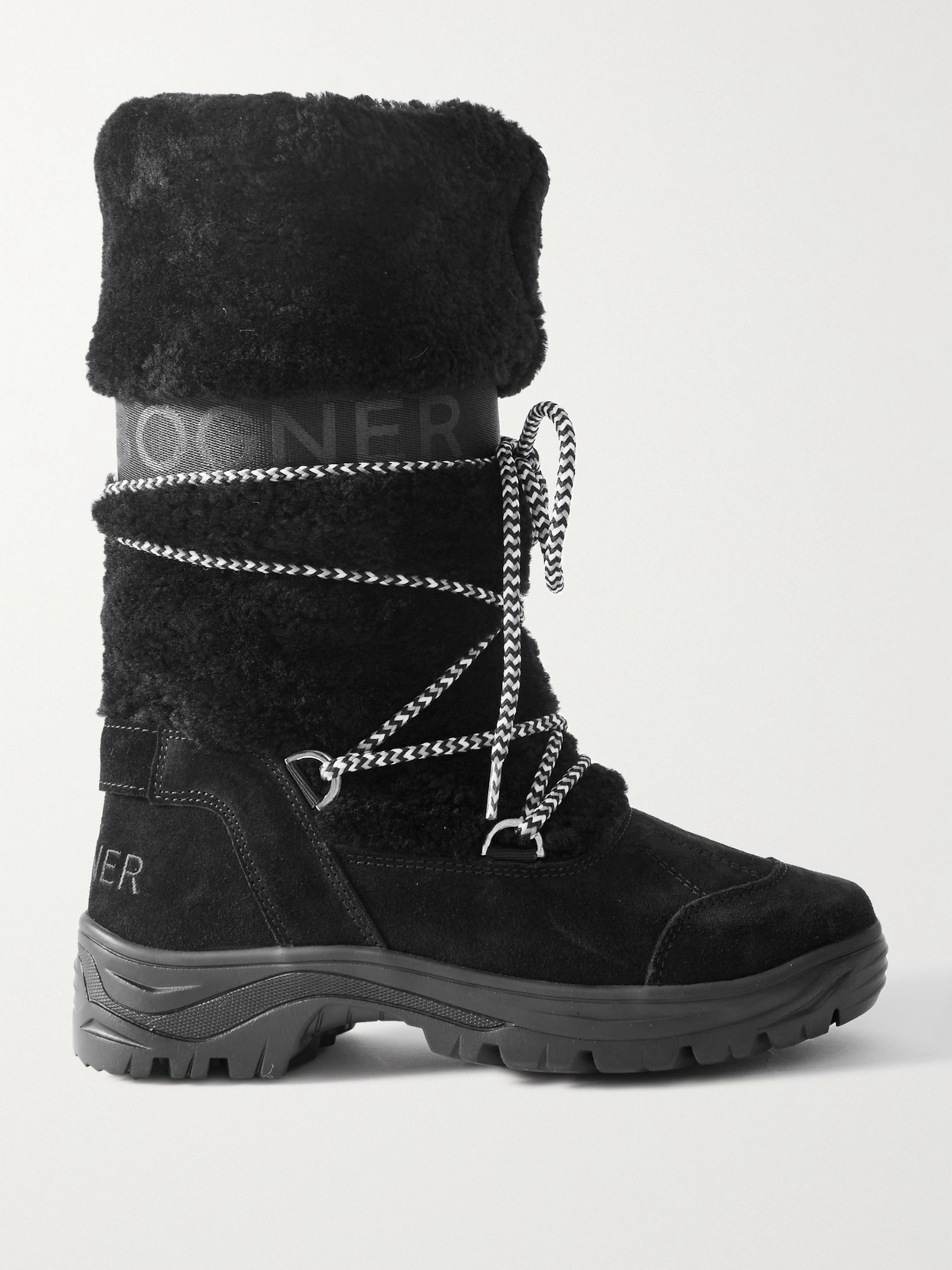 Bogner Alta Badia 2 B Shearling And Suede Snow Boots In Black