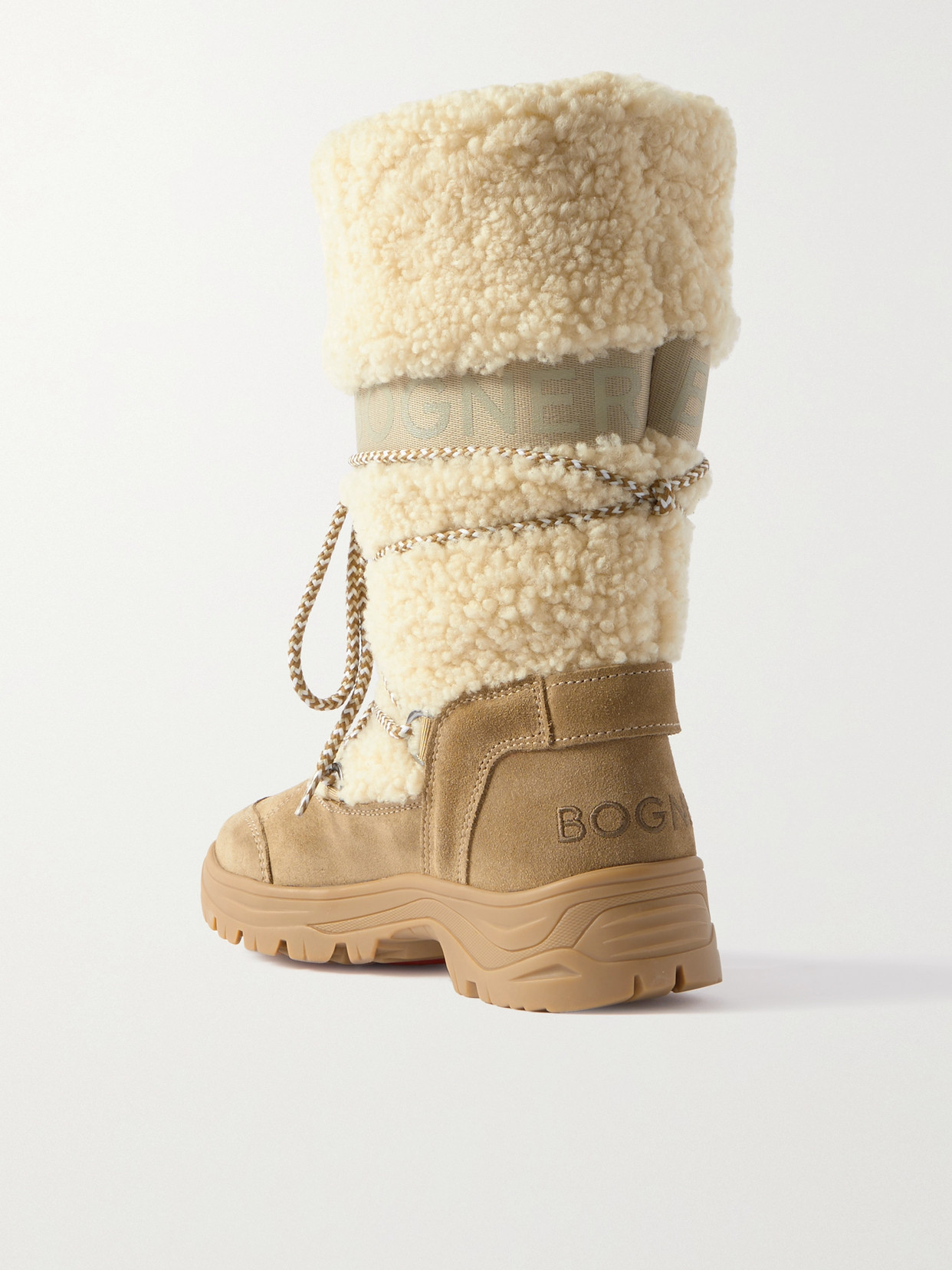 Shop Bogner Alta Badia 2 B Shearling And Suede Snow Boots In Neutrals