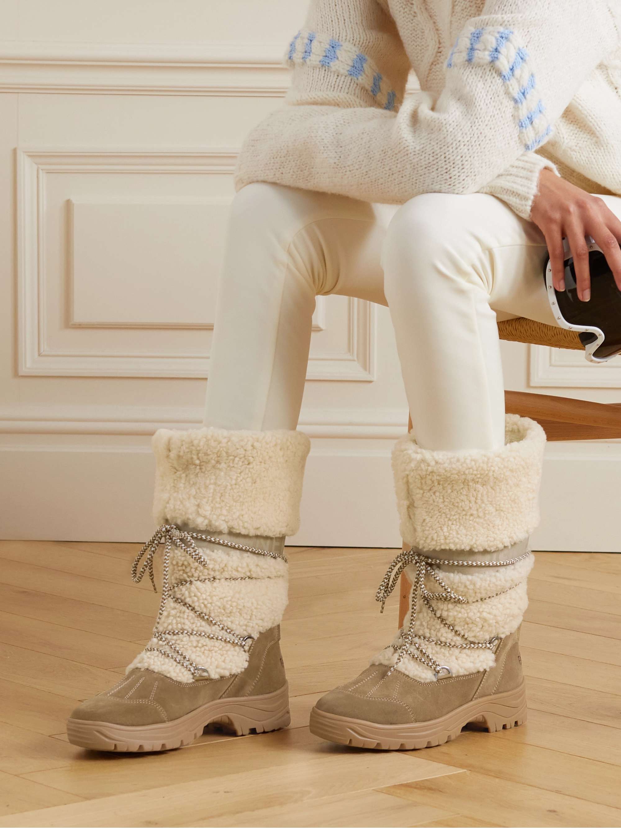 BOGNER Alta Badia 2 B shearling and suede snow boots