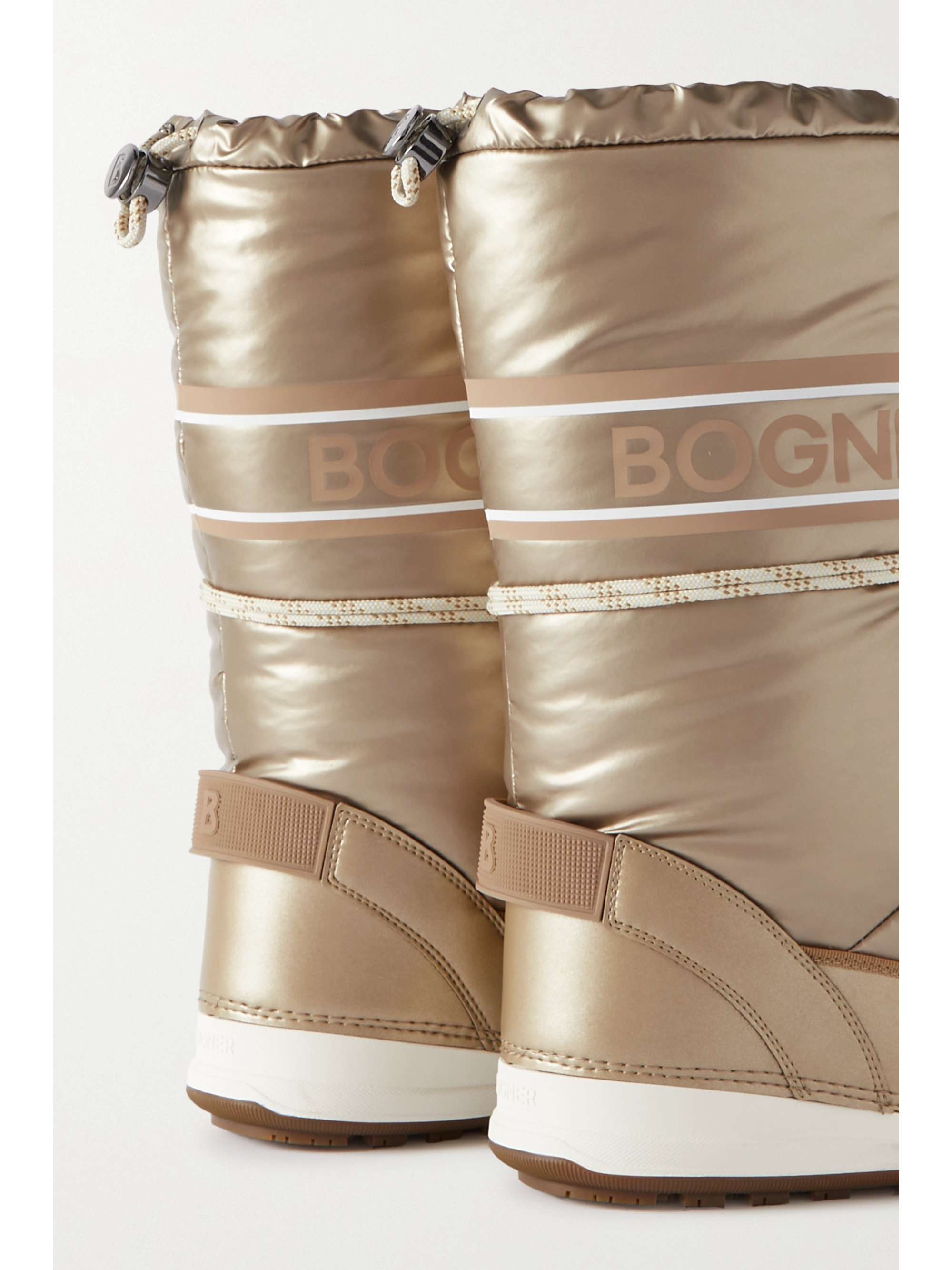 fendi printed shell and leather snow boots