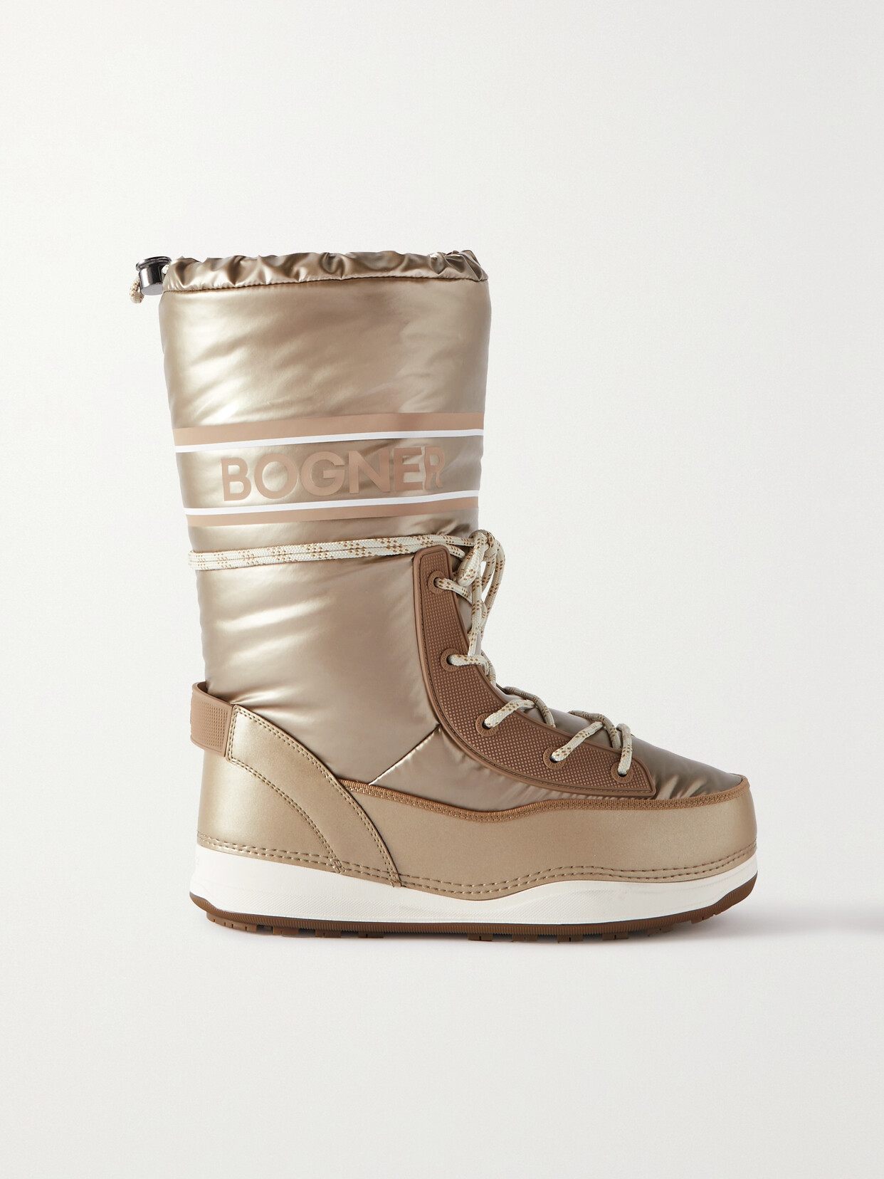 Bogner - Les Arcs Logo-print Shell And Faux Leather Snow Boots - Metallic