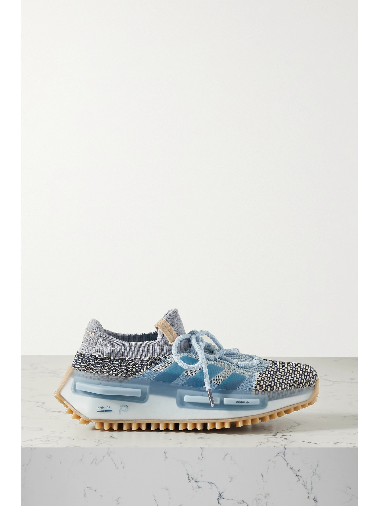 Adidas Originals + Phillip Leyesa Nmd S1 Rubber-trimmed Primeknit Sneakers - Blue